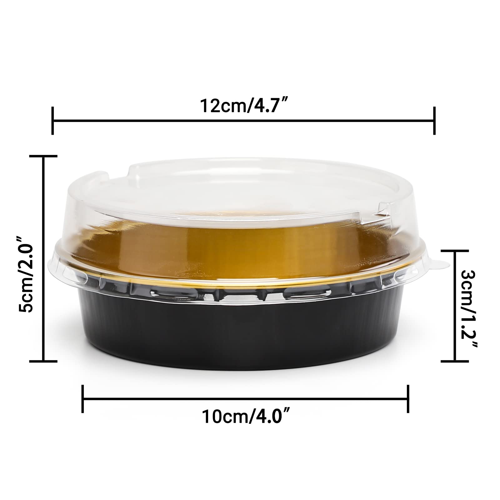 Beasea 20 Pack Cheesecake Pan With Lids, 8 Oz 4 Inch Round Foil Tart Tins Muffin Container With Lids Mini Pie Pans Mini Cake Pan
