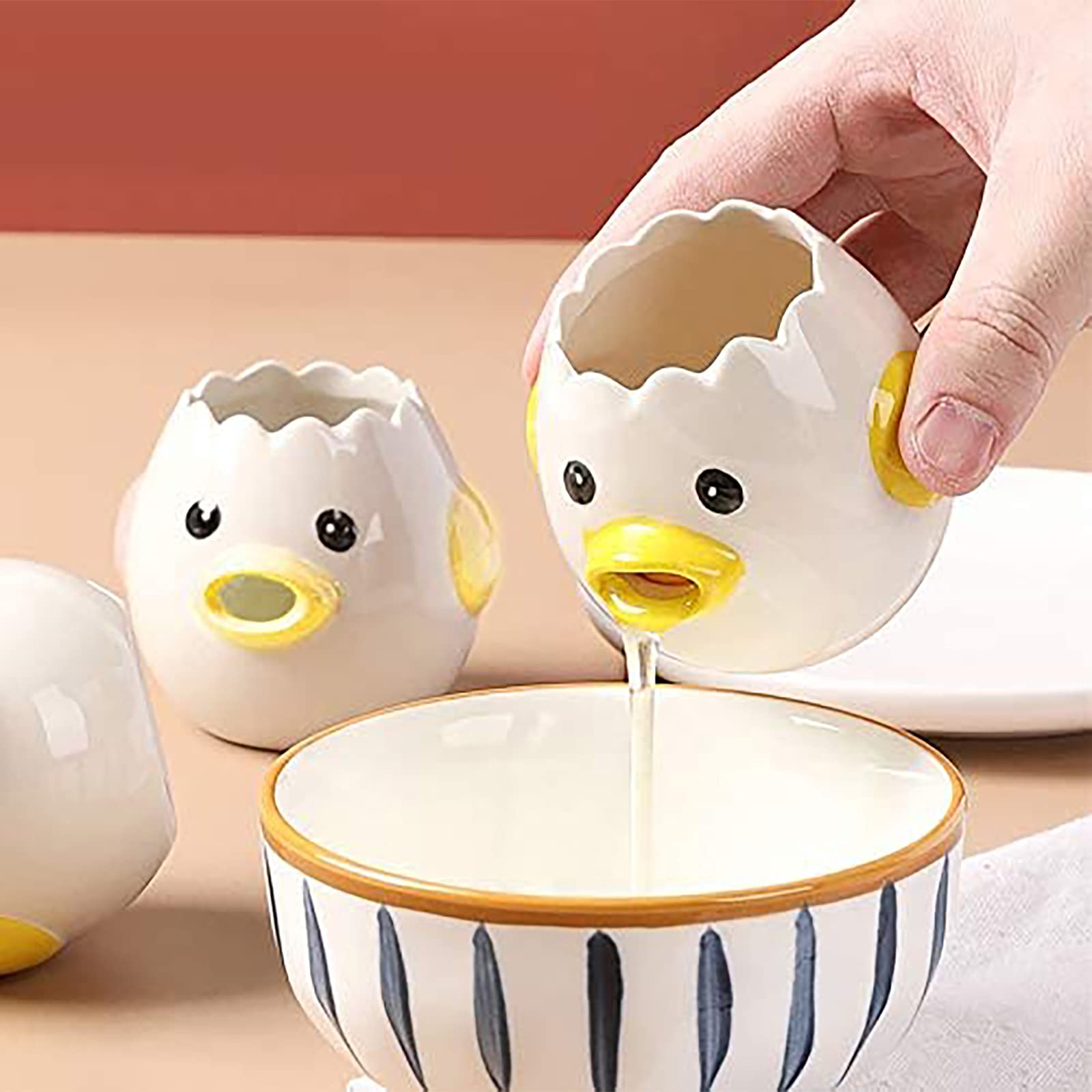Cartoon Egg Separator Mini Egg White And Yolk Separator Practical And Simple Ceramic Egg Separator Suitable For Kitchen Baking S
