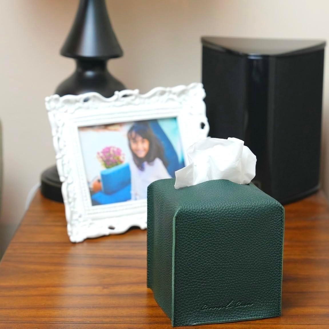 Connsole Casa Premium Pu Leather Tissue Box Holder - Elegant Hotel-Style Beige Tissue Box Cover Enhanced D  Cor Of Home, Office