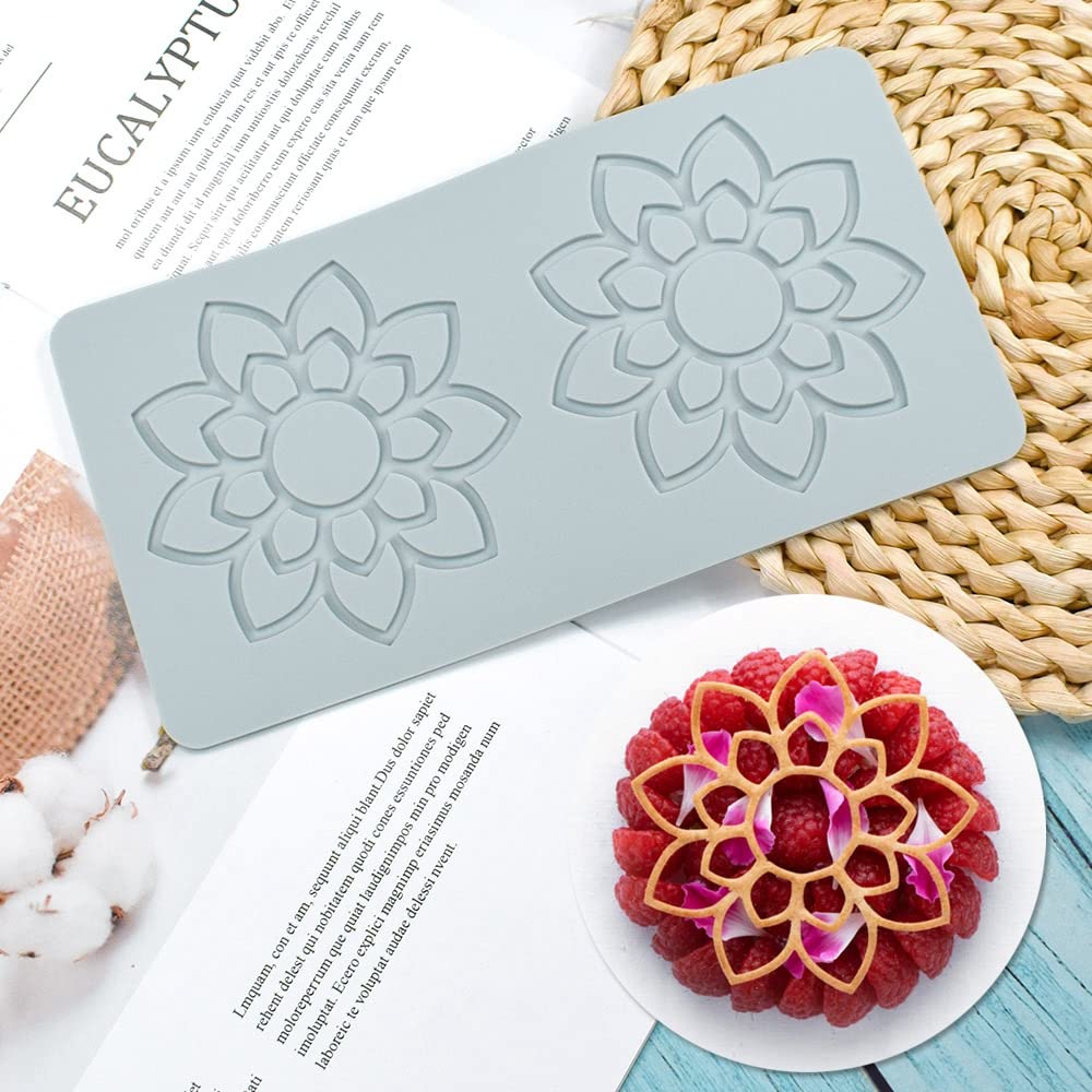 3D Hollow Leaf Fondant Lace Mold, Multi Leaves Flower Shapes Silicone Lace Mould For Cake Decorating Molds Fondant Impression Ma