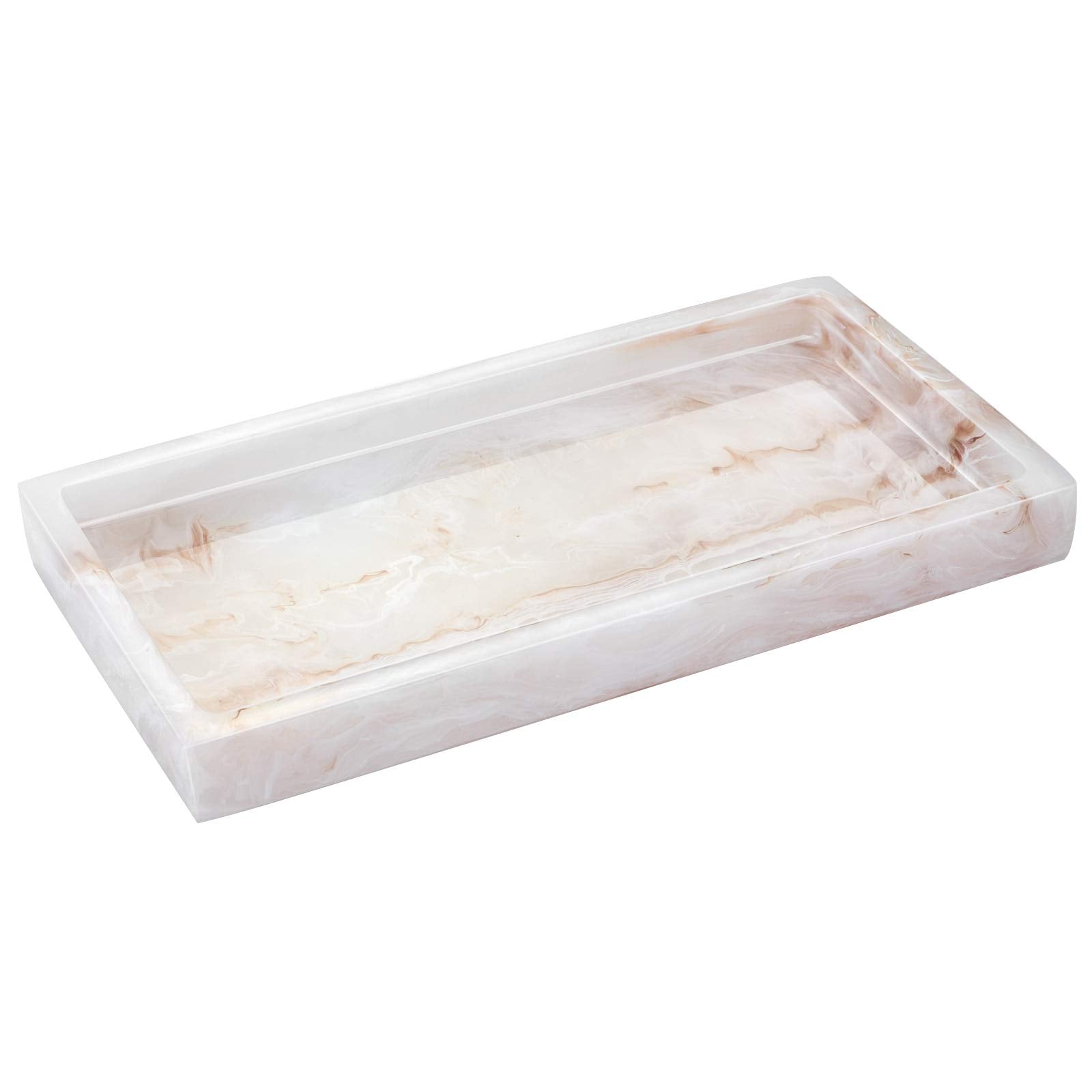 Emibele Jewelry Organizer Resin Tray, Bathroom Kitchen Dresser Vanity Tray Jewelry Dish Ring Cosmetic Organizer For Candle Perfu