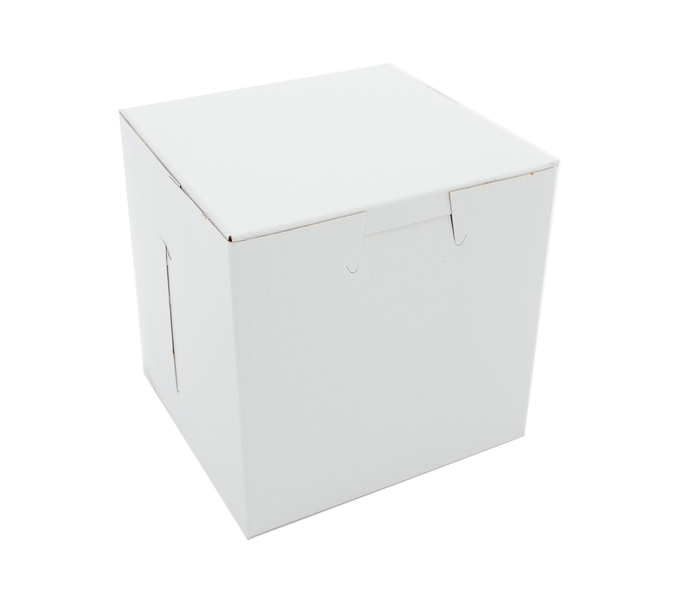 Southern Champion Tray 0908 Premium Clay Coated Kraft Paperboard White Non-Window Lock Corner Bakery Box, 4-1/2 Length X 4-1/2