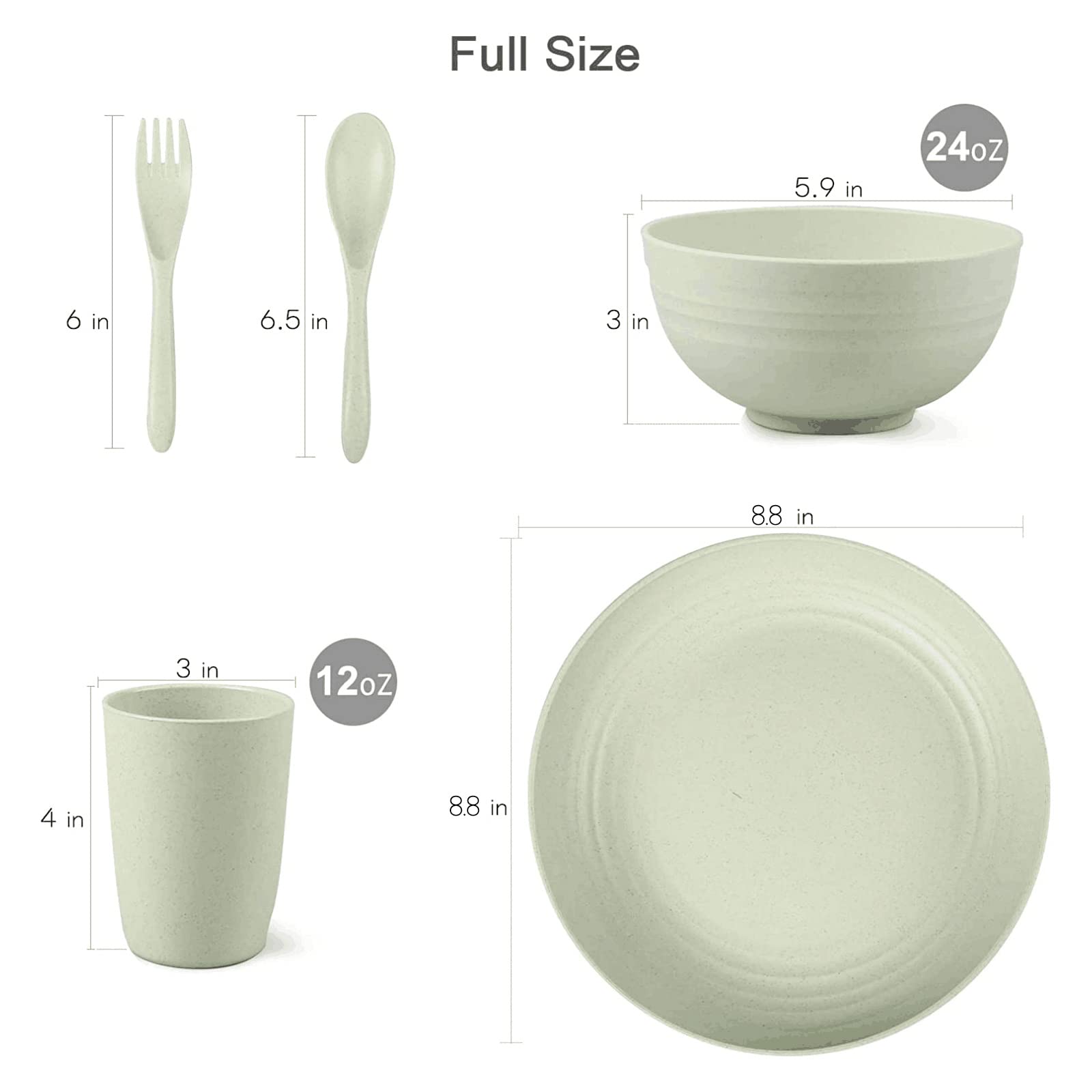 Wheat Straw Dinnerware Sets, 20 Pcs Microwave Unbreakable Plates And Bowls Sets, Reusable Lightweight Tableware Dinner Dishes, B