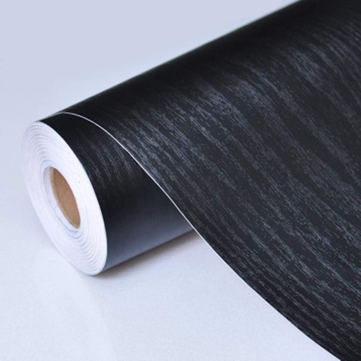 Practicalws Black Wallpaper Peel And Stick Wood Wallpaper 17.7'' X 393.7'' Self Adhesive Cabinets Contact Paper Wood Vinyl Wrap