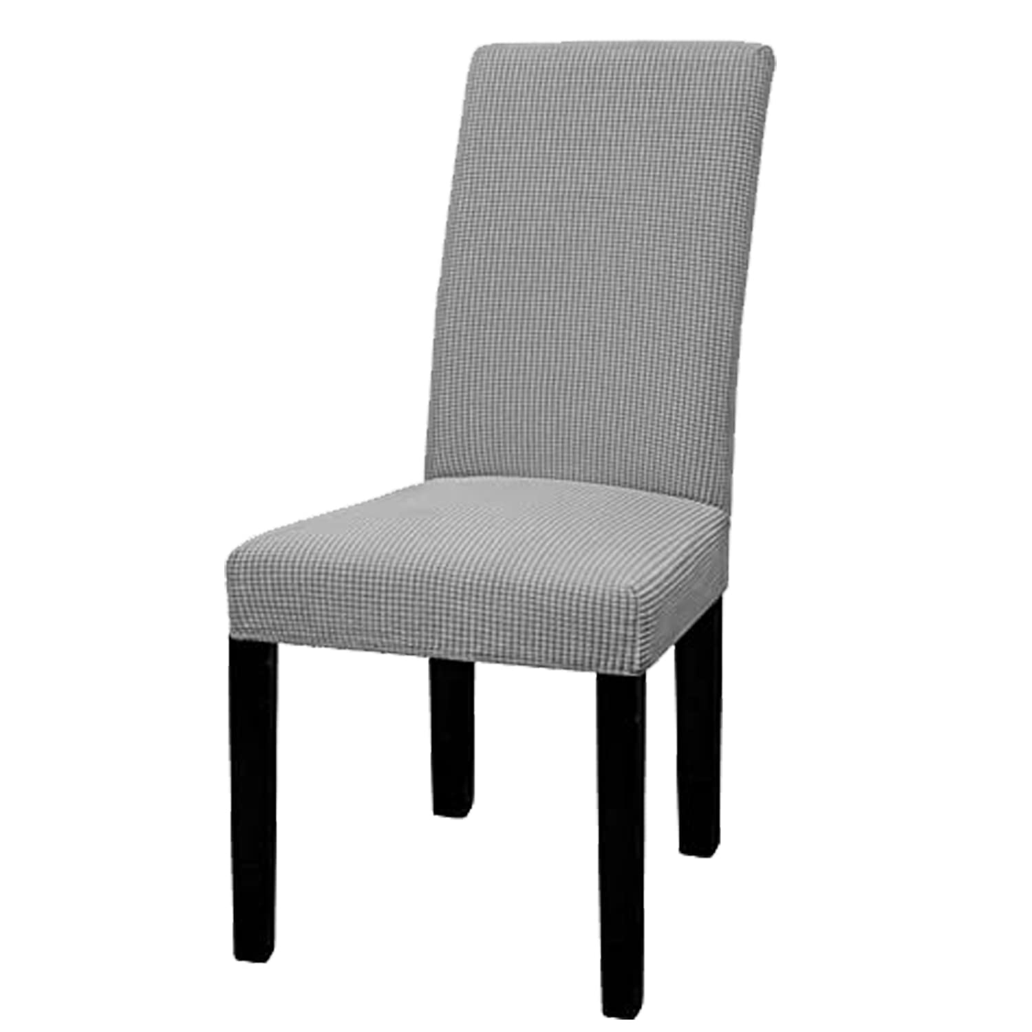 House Of Quirk Jacquard Spandex Stretch Plain Chair Cover Stretch Removable Washable Short Dining Chair Cover Protector Seat Sli