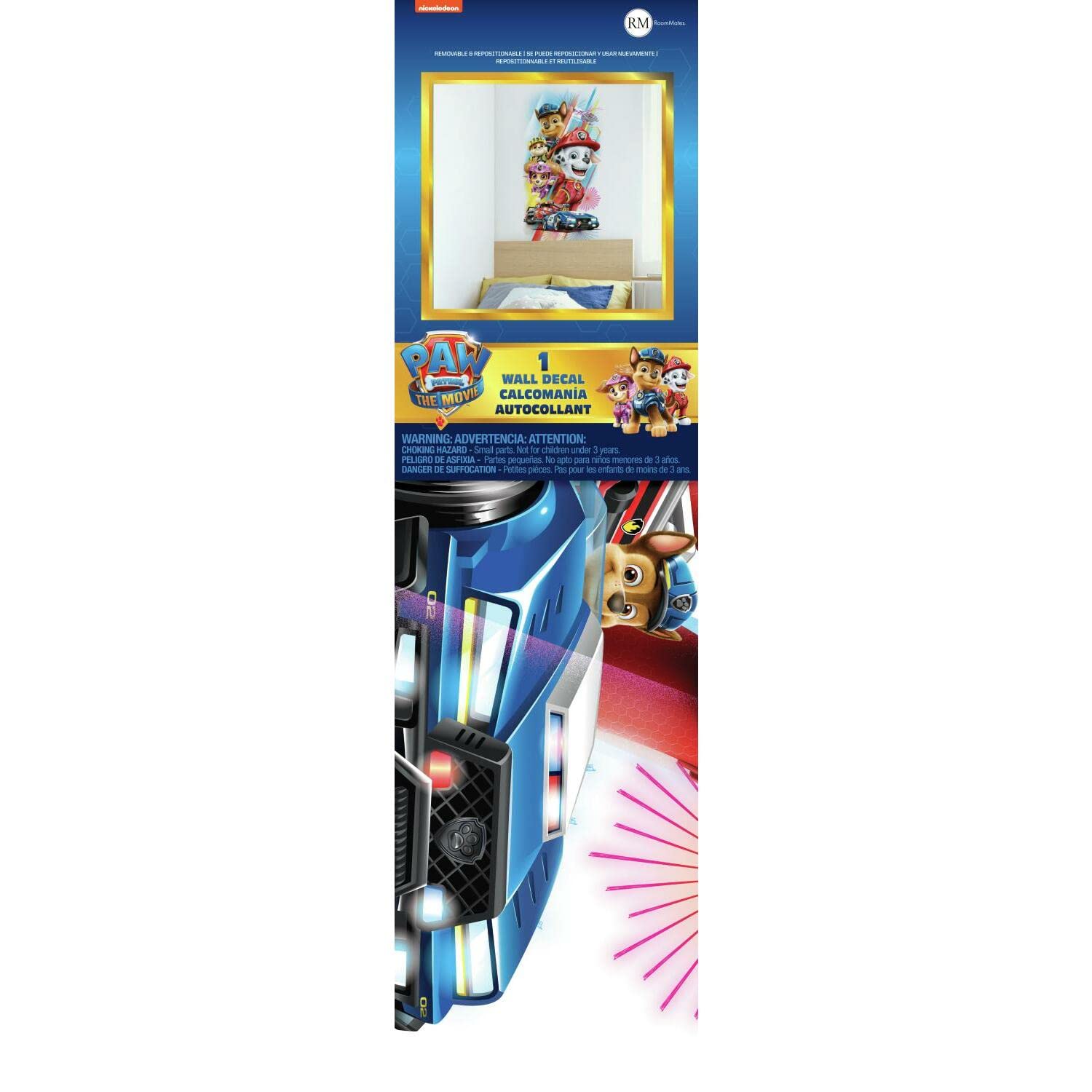 Roommates Rmk4846Gm Paw Patrol Movie Peel And Stick Giant Wall Decals,Red, Orange, Yellow, Green, Blue, Purple, Pink, Brown