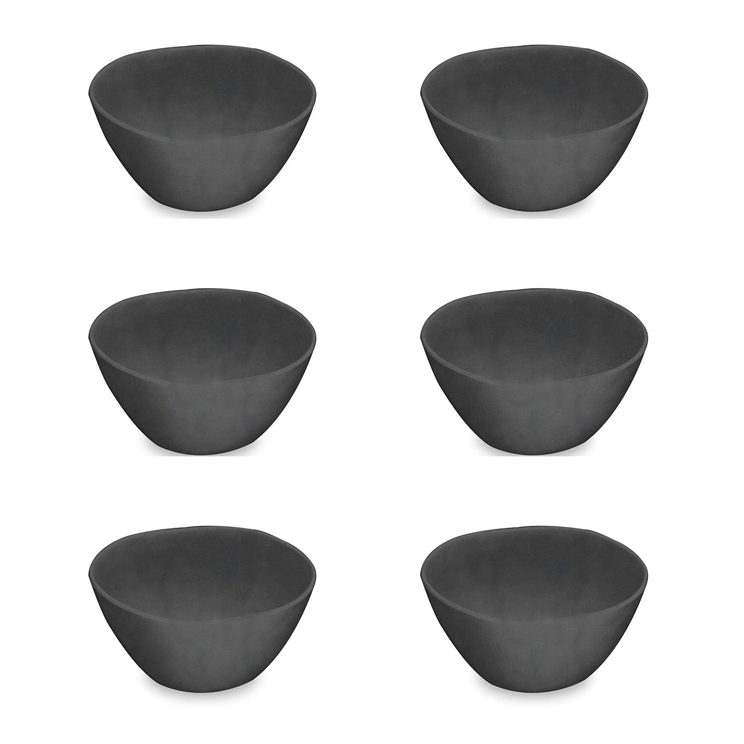 Tarhong Black Bamboo Bowl, 6'' X 3'', 13.5 Oz, Planta (Majority Plant Based Melamine Material), Set Of 6