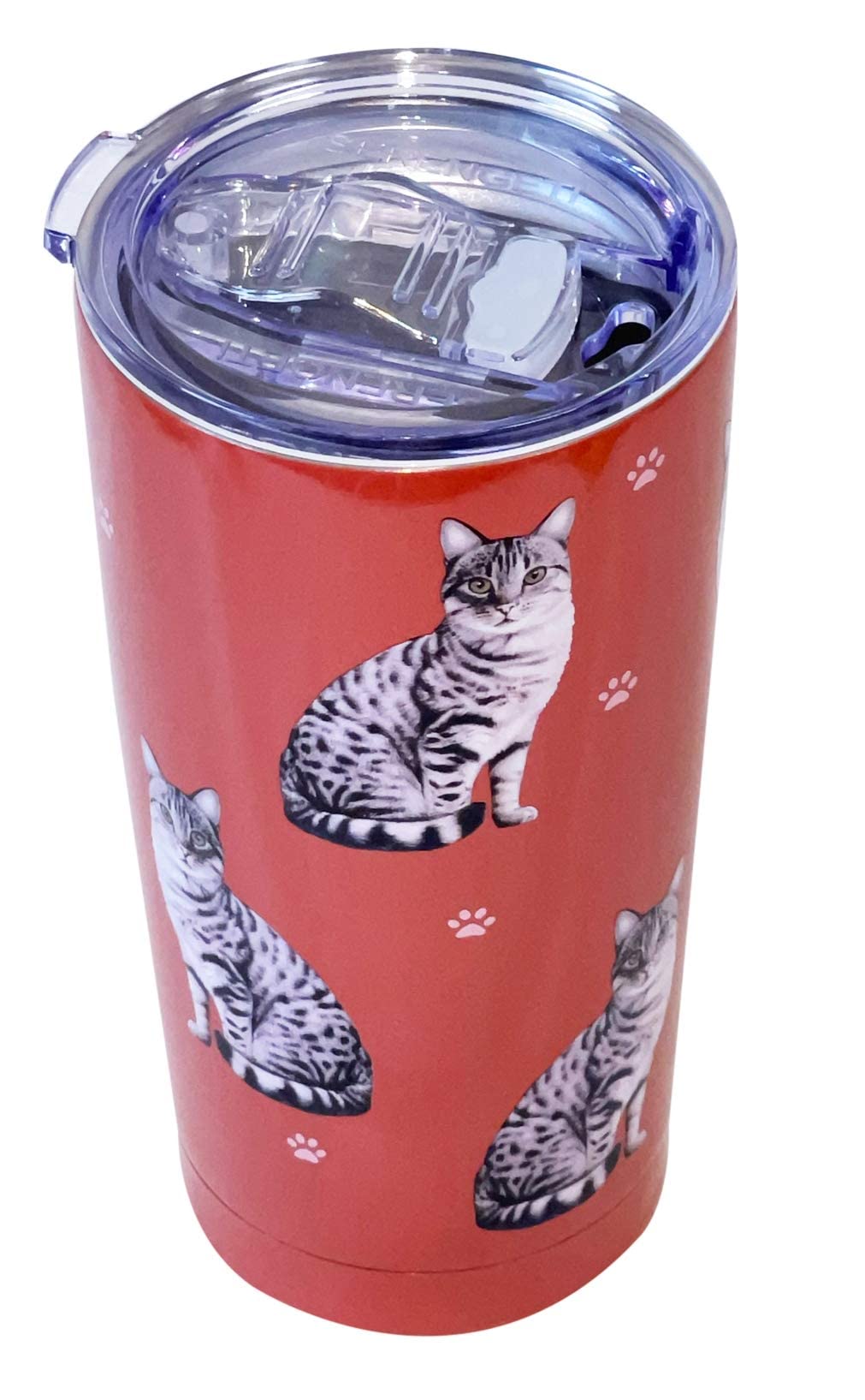 Serengeti Tabby Cat 16 Oz. Stainless Steel, Vacuum Insulated Tumbler With Spill Proof Lid - 3D Print - Insulated Travel Mug For