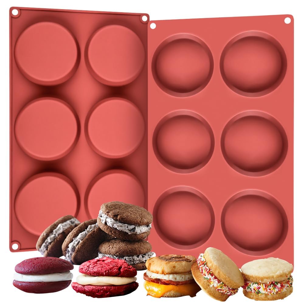 Caketime Muffin Top Pan - 3 Inch Round Silicone Egg Molds For Breakfast Sandwiches, Nonstick Egg Baking Pan For English Muffins,