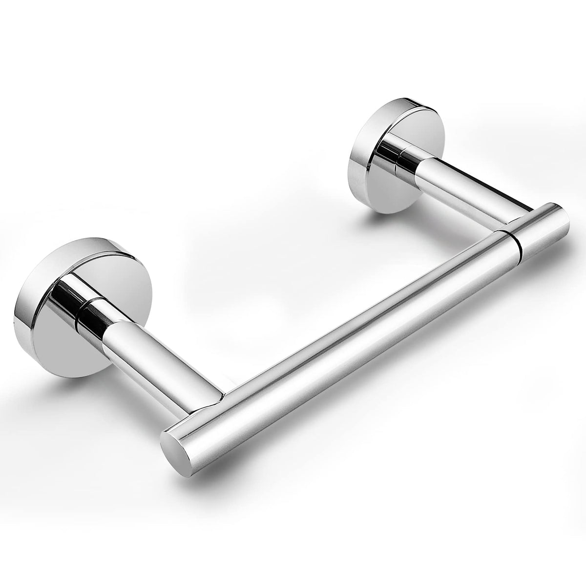 Pokim Chrome Toilet Paper Holder - Polished Metal Bathroom Flexible Pivot Tissue Roll Holder On Wall Mounted, Sturdy Sus 304 Sta