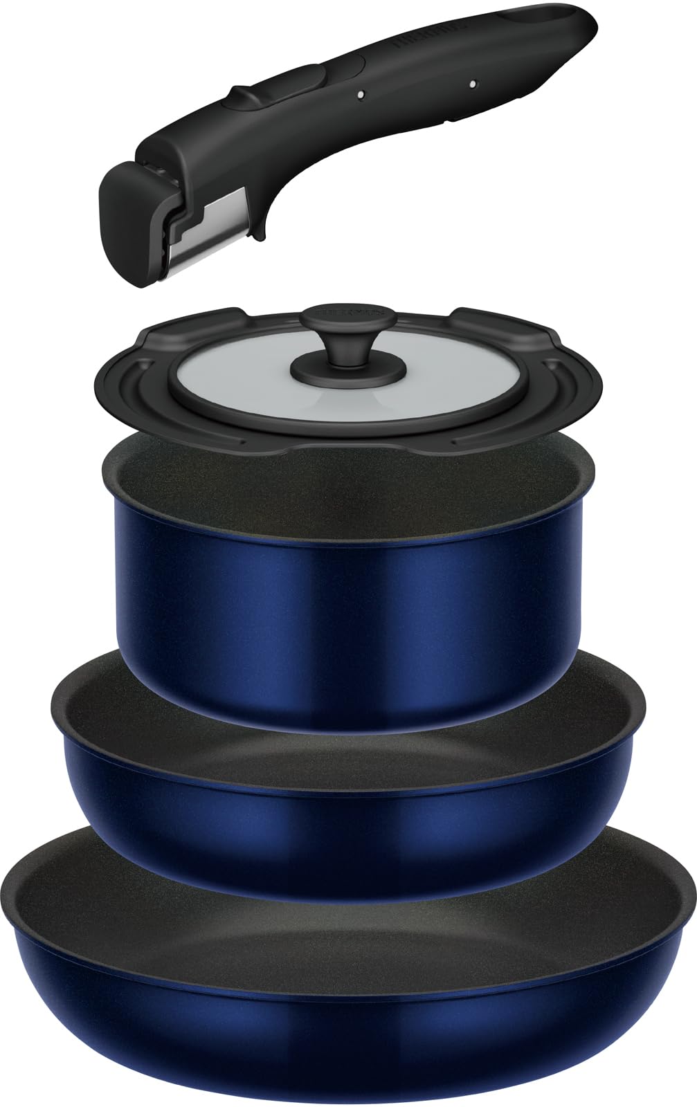 Thermos Durable Series KSE5A DPBL 5Piece Frying Pan Set EA Gas Fire Compatible Deep Blue