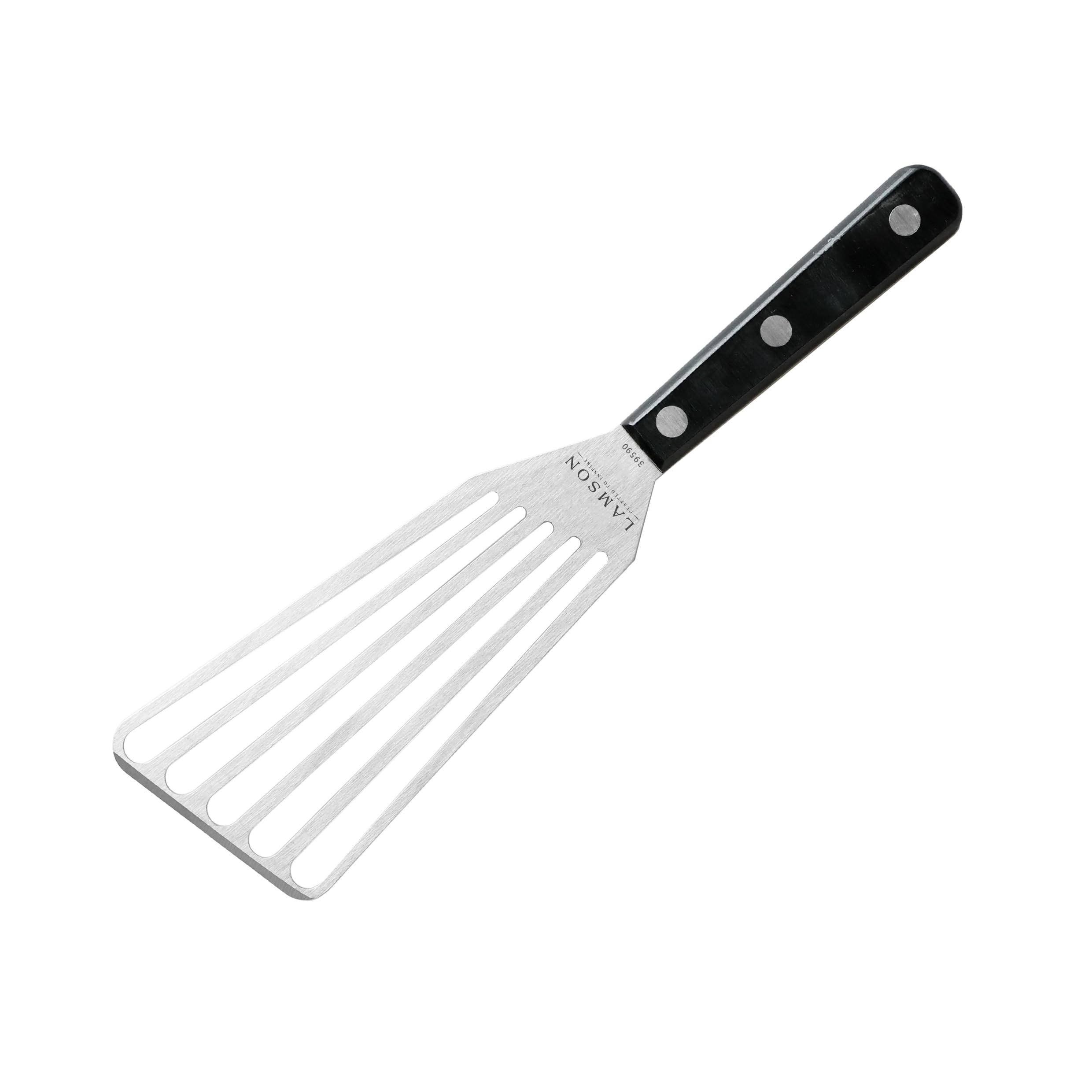 Lamson 4 x 9 Chefs Slotted Turner with Noir Ultra Durable Handle - Right Hand