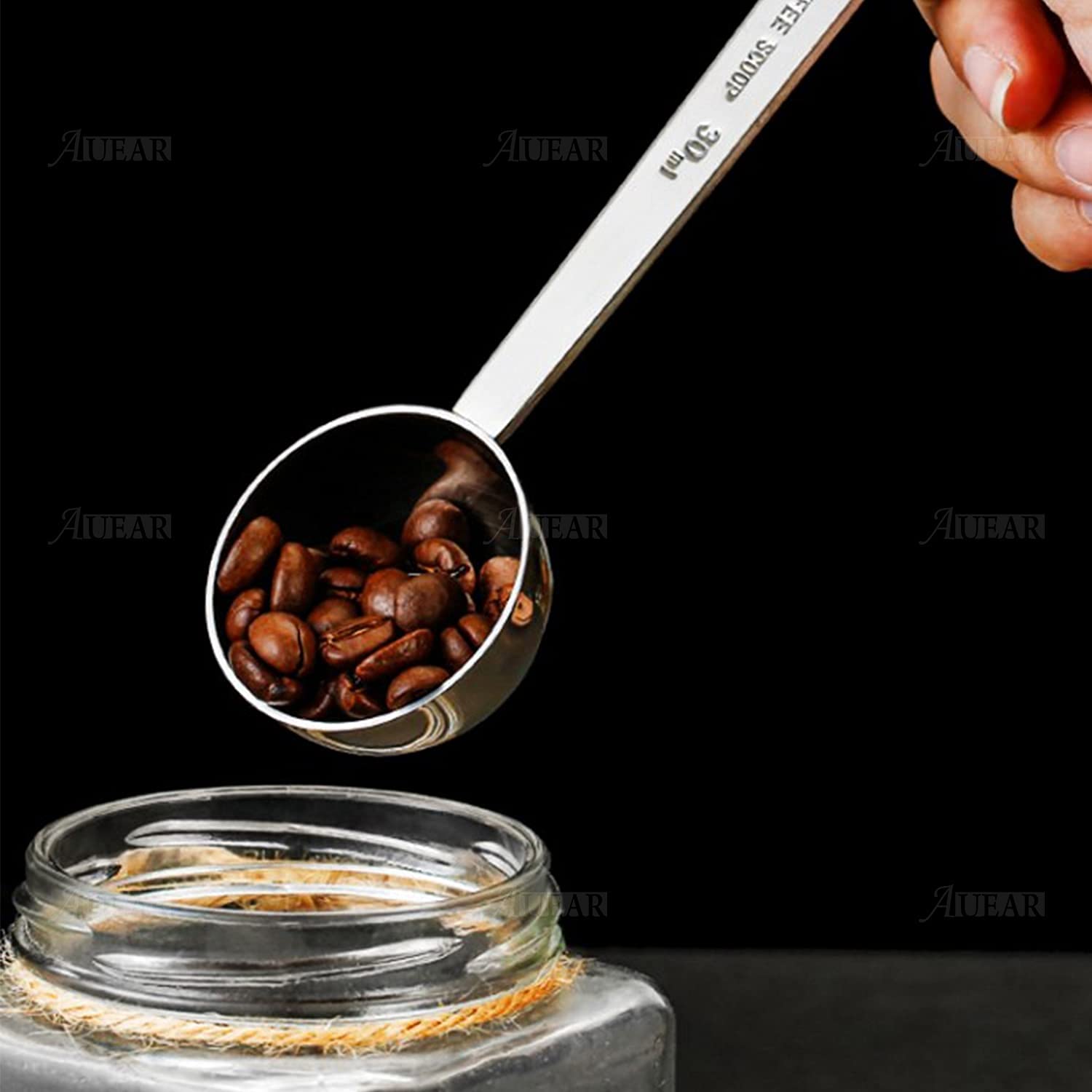 Auear, 2 Pack Coffee Measuring Scoop 304 Stainless Steel Spoon 2 Tablespoon Spoons Kitchen Scoops With Long Handle For For Home