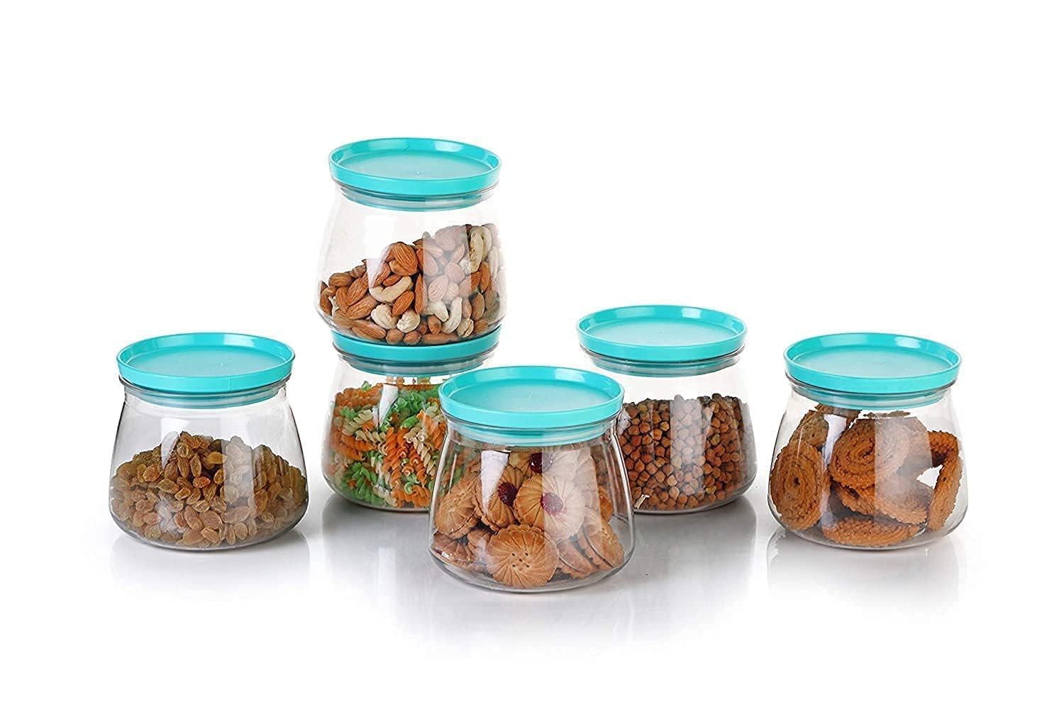 Kiyara Mart HandiShaped Kitchen Storage Container Handi Shaped Plastic Container, Unbreakable Airtight Lid Refrigerator Jar For