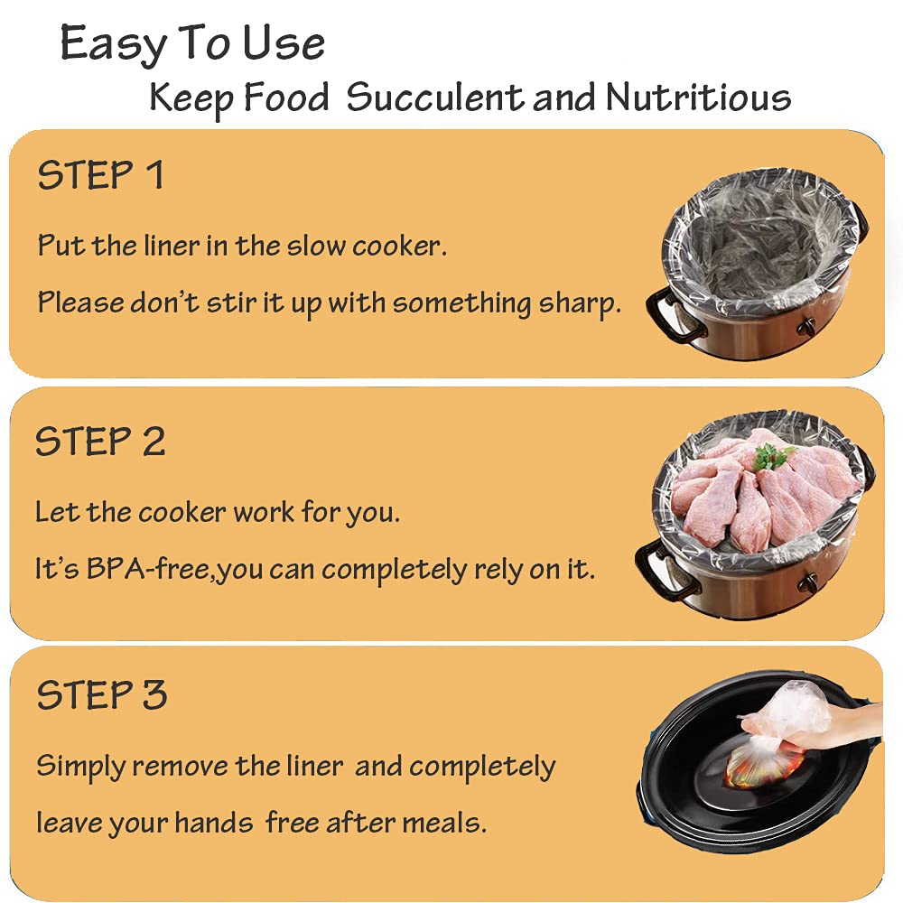16 Counts Slow Cooker Liners Small Size(11 X 16 Inch) Kitchen Disposable Cooking Bags Fits 1 To 3 Quarts Safe For Oval Or Round