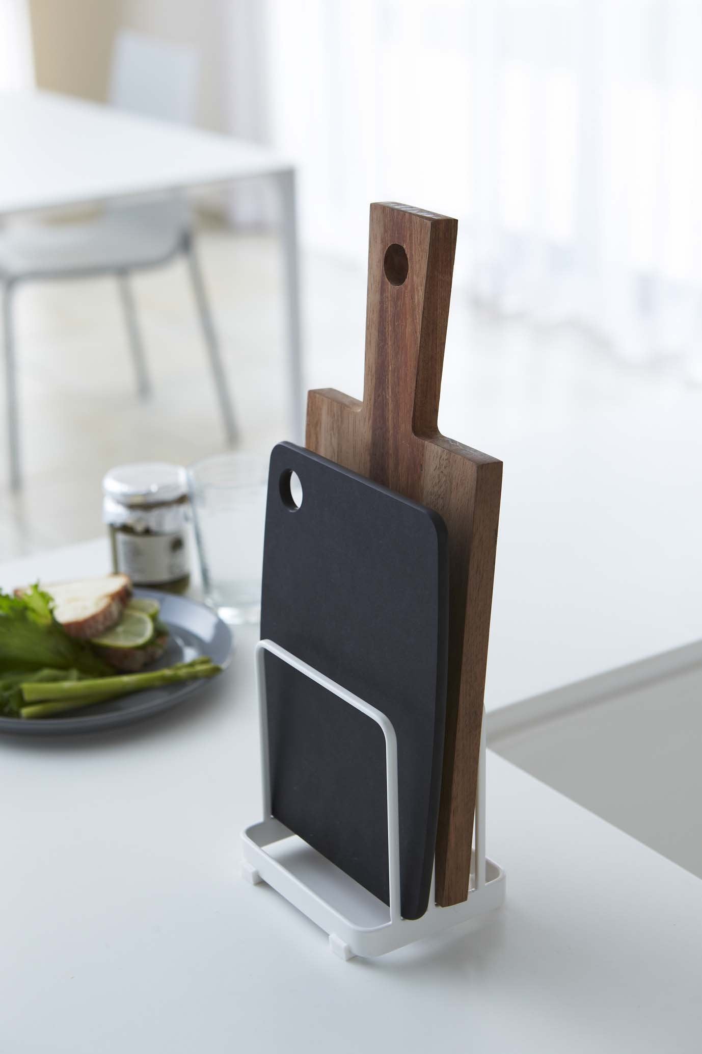 Yamazaki Home Plate Cutting Board Stand - Kitchen Storage Rack Holder Organizer