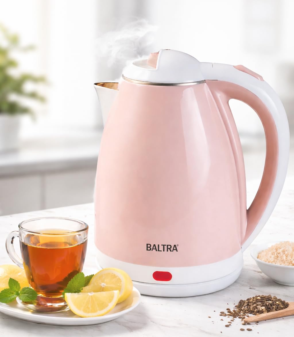 Baltra Electric Kettle 1350 Watts 1.8 Liters, Double Layered Cool Touch Outer Body | Inner Stainless Steel Body With Auto Shut O