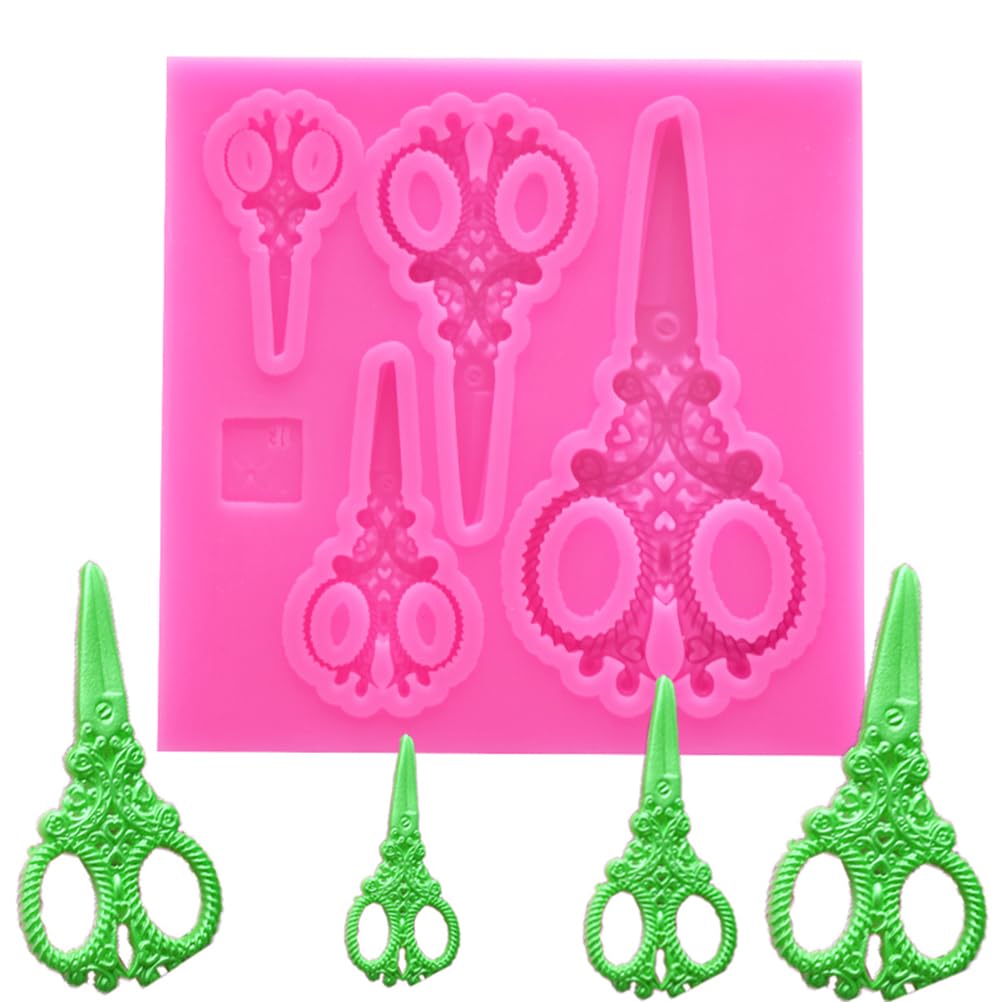 Veemoon Fondant Silicone Mold Chocolate Scissors Molds Diy Baking Molds Cake Decoration Mold Small Decorate Food Mold For Cupcak