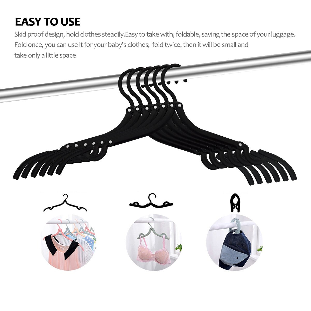 24 Pcs Travel Hangers Cruise Ship Essentials Portable Folding Clothes Hangers Travel Accessories Foldable Clothes Drying Rack (B