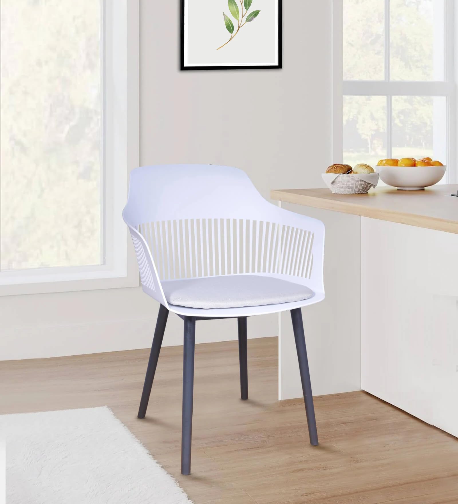 Creative Modern Design Dining Chiars, Plastic Dinning Chair Set For Home Kitchen, Cafe Stools, Table Chairs White| Armrest Suppo