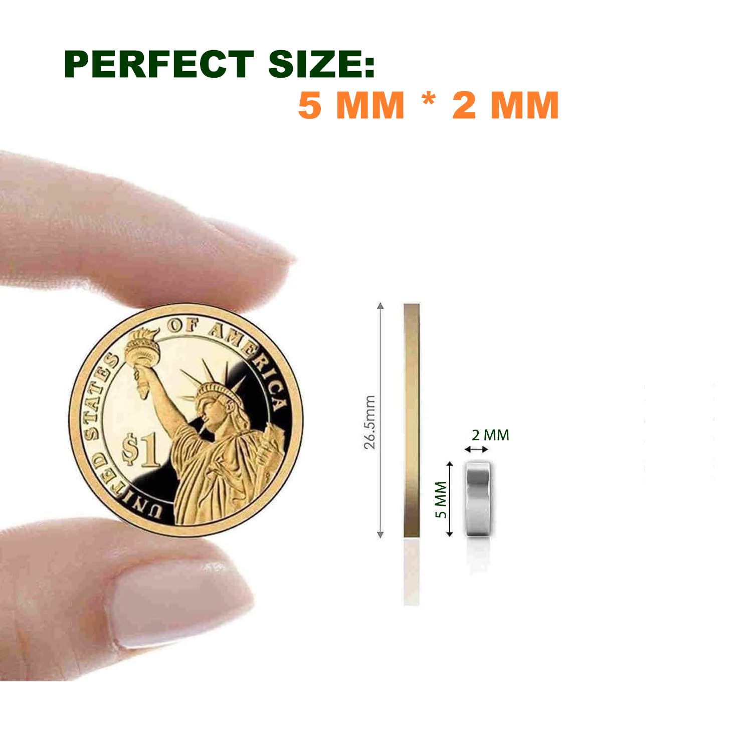 60 Pcs 5X2 Mm Fine Clutter Small Magnets  Round Brushed Nickel Style For Fridge  Office Dry Erase Board Whiteboard Map  Rare Ear