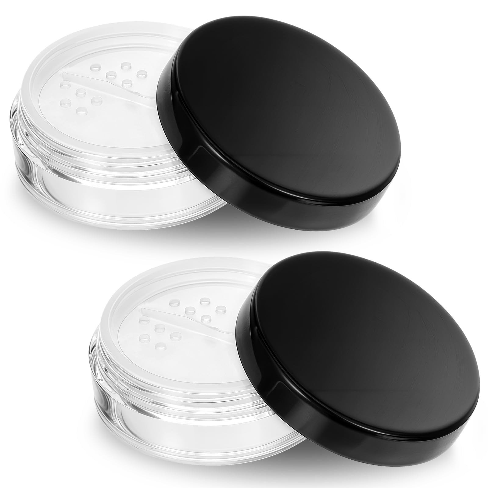 YUXIANLB 2 Pack Refillable Loose Powder Containers Leak-Proof Travel Makeup Box with Sifter Pressed Powder Mineral Makeup Blush 