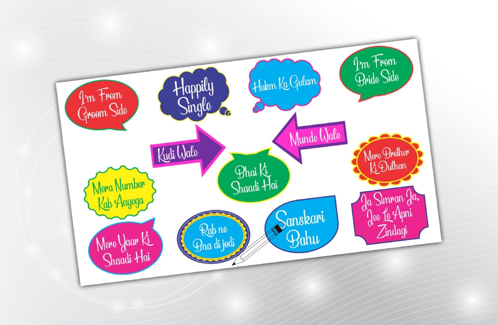 PartyStuff Wedding Theme Props  Wedding Speech Bubbles 4 (13 Cards)