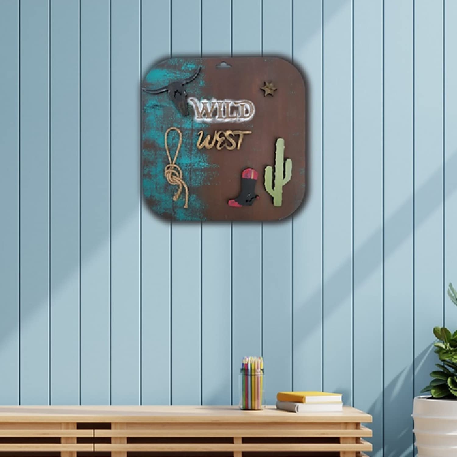 Chalk My Theme Wooden Wild West Wall Home Decor Art For Home Decoration|Perfect For Living Room/Hotel/Restaurant/Bedroom/Drawing