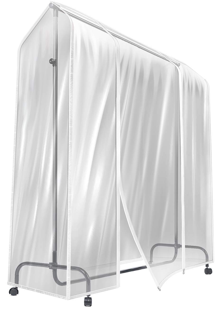 Sorbus Cover For Garment Rack 2 Pack- 6 Ft Transparent Clothes Rack Cover, Garment Coat Hanger Protector Dustproof Waterproof Cl