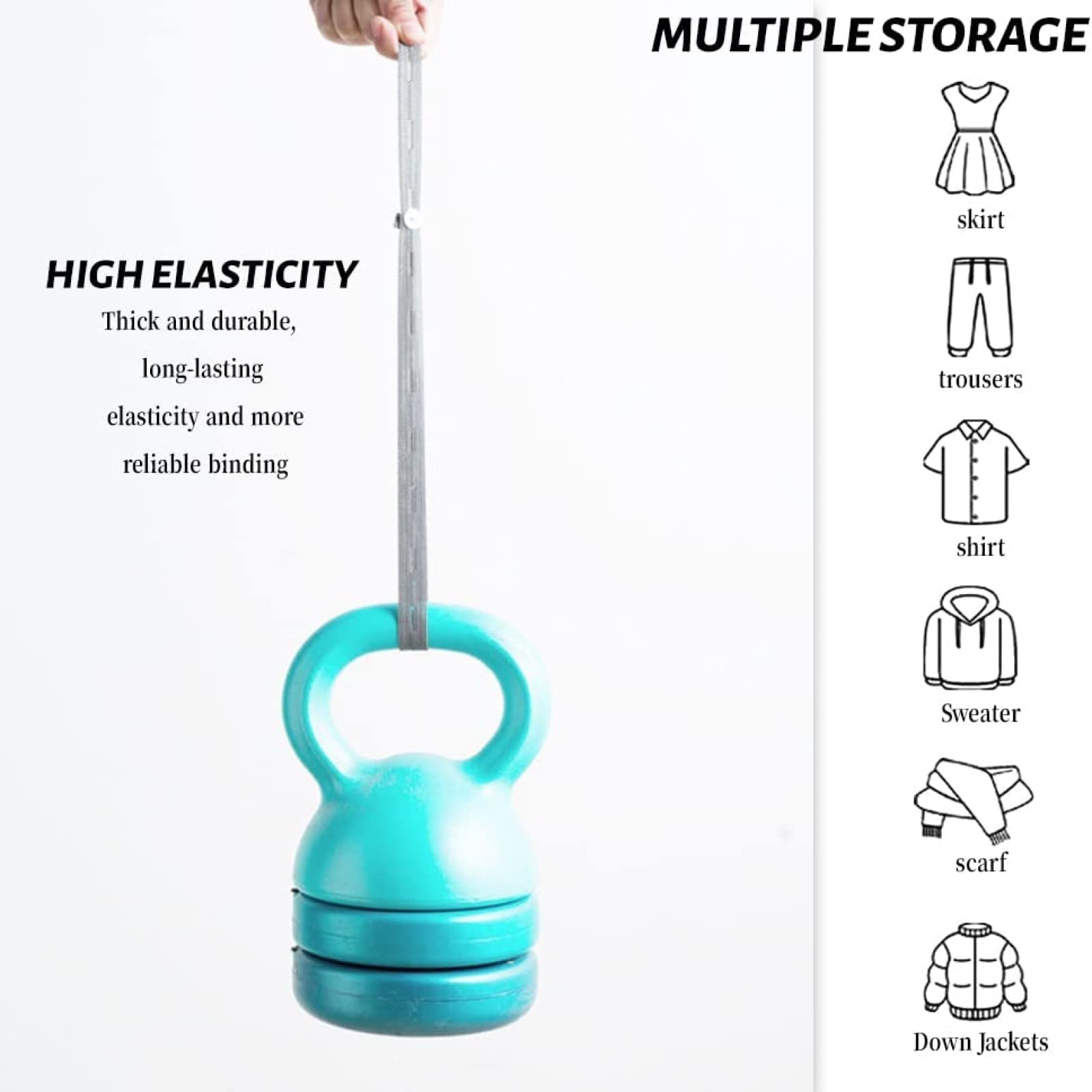 Elastic Band with Buttonholes, 20Pcs Closet Organizer for Bed Sheet, Clothes Organization System for Drawer, Blanket Storage Ban