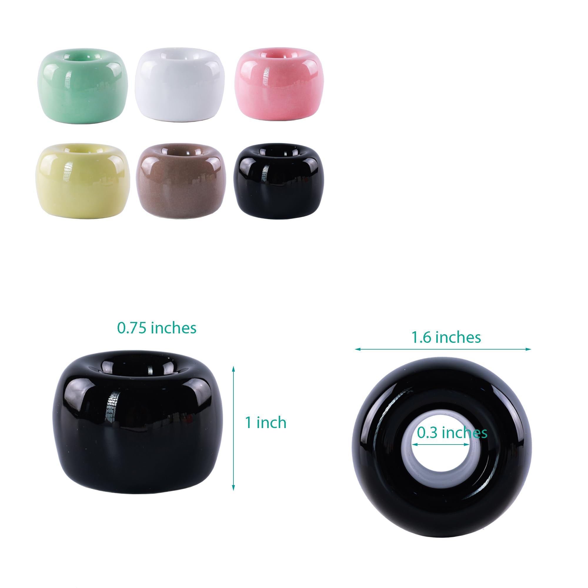 Niuyichee Set Of 6 Sleek Mini Ceramics Toothbrush Holder, Small Ceramic Ring, Perfect Size For Bathroom Vanity Countertops
