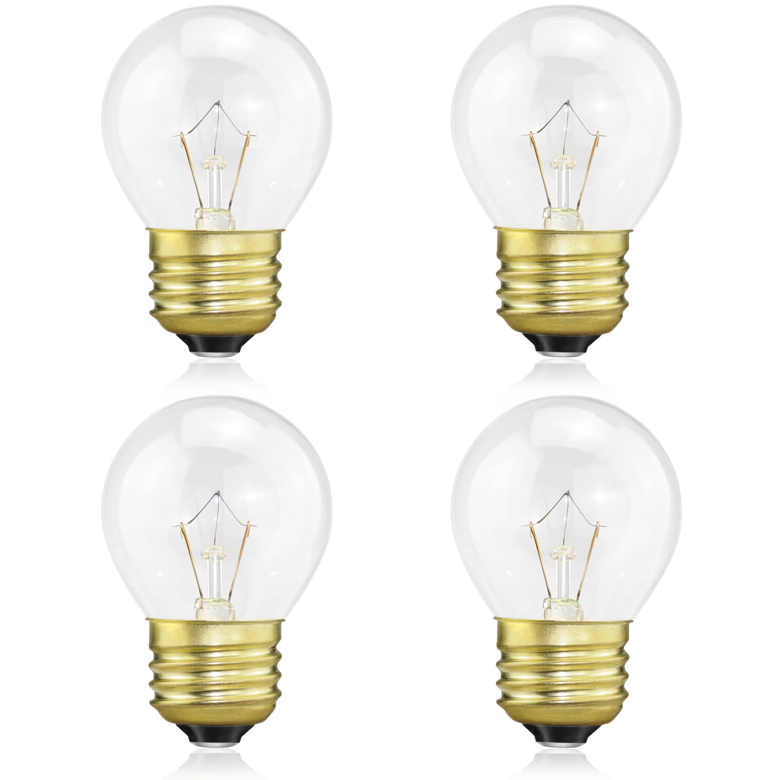 Oven Light Bulb 40 Watt, G45 Clear - High Temp 120V 415 Lumens E26 Standard Base, Appliance Light Bulb For Stove Refrigerator Mi