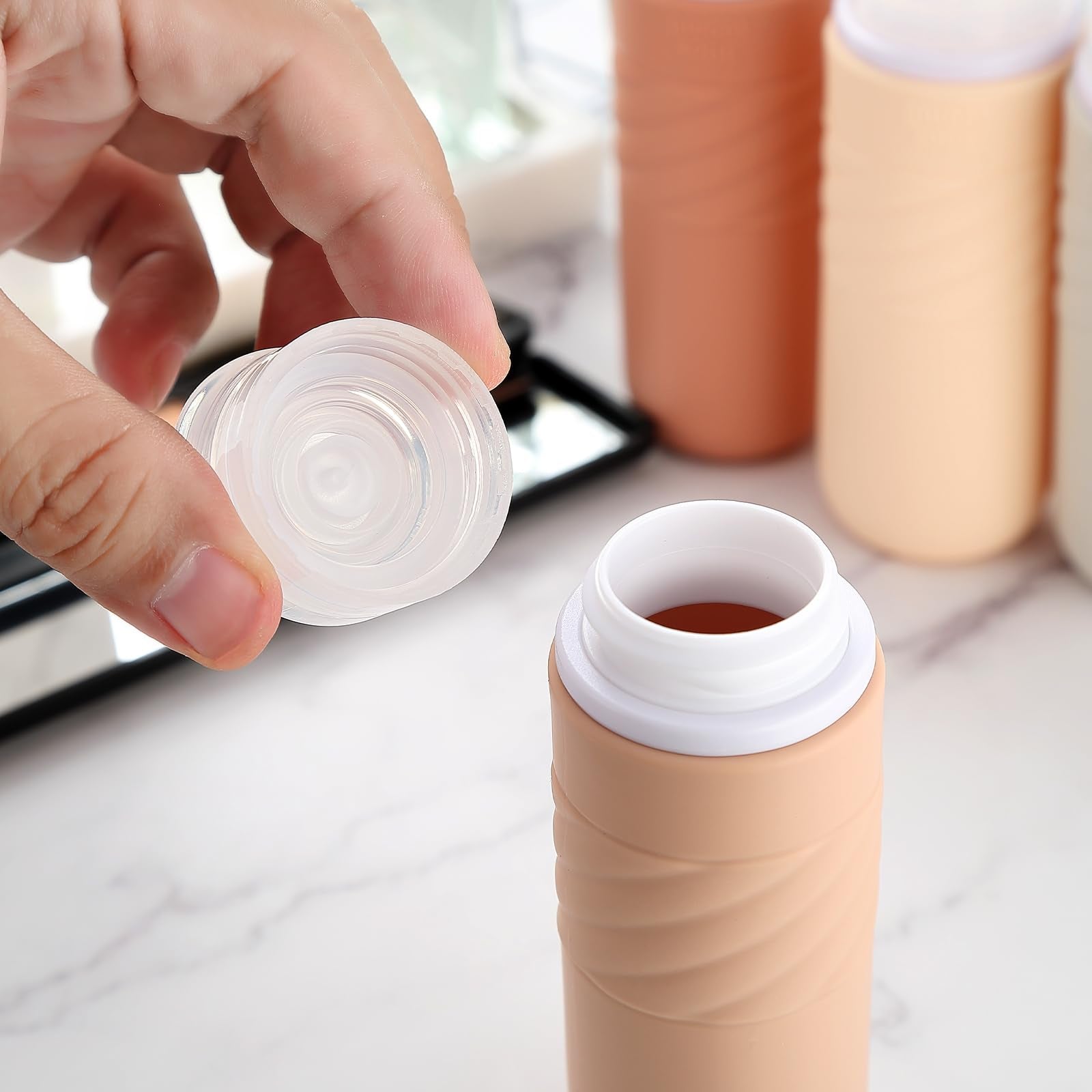Gemice Travel Bottles For Toiletries, Tsa Approved 3Oz Portable Travel Bottles, Bpa Free Leak Proof Squeezable Travel Size Conta