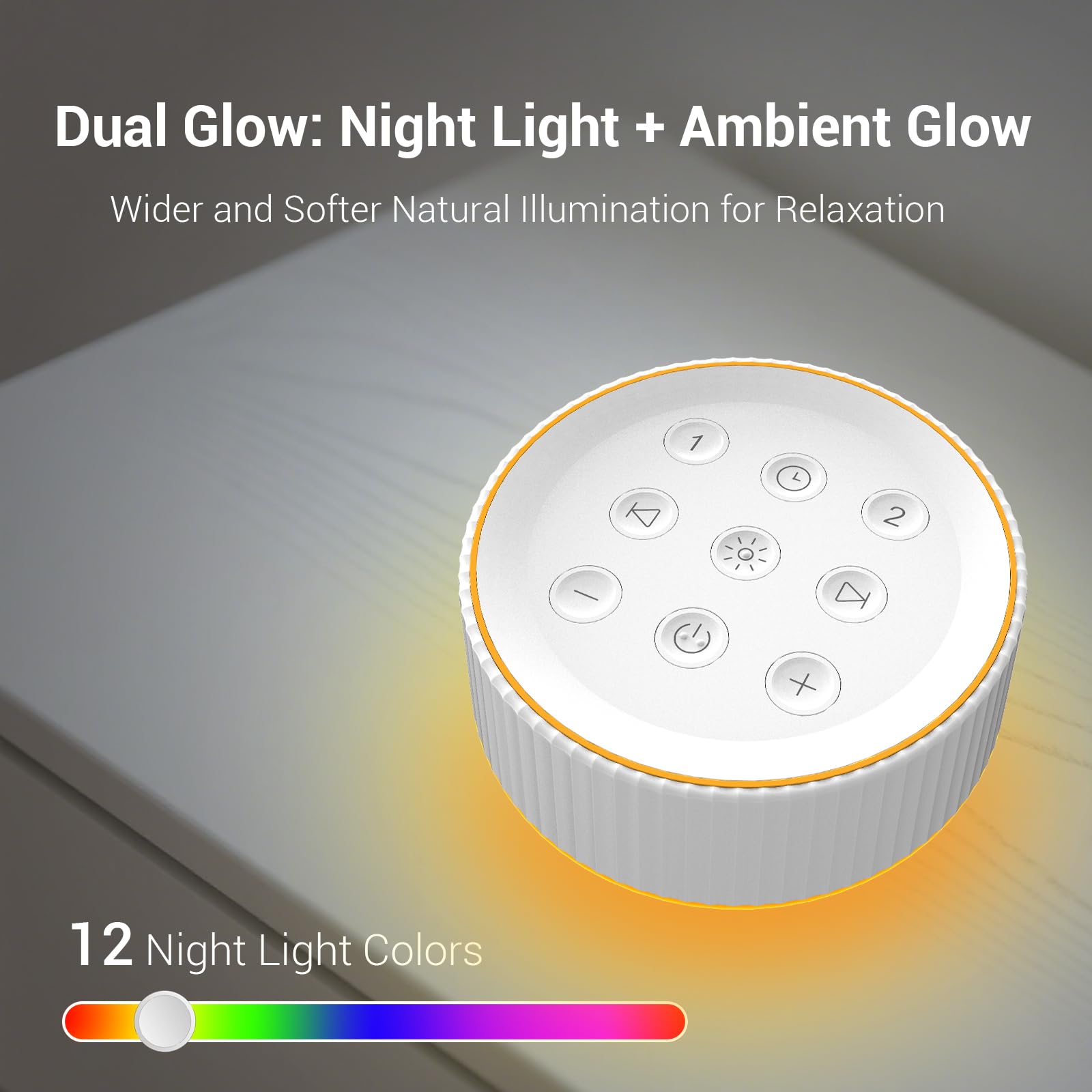BGOVERSS White Noise Sound Machine  Baby Sound Machine Kids with 30 Soothing Sounds and 7 Colors Warm Night Light for Sleeping  5 Timers Portable Plug in Sound Machine for Baby  Adults White Color