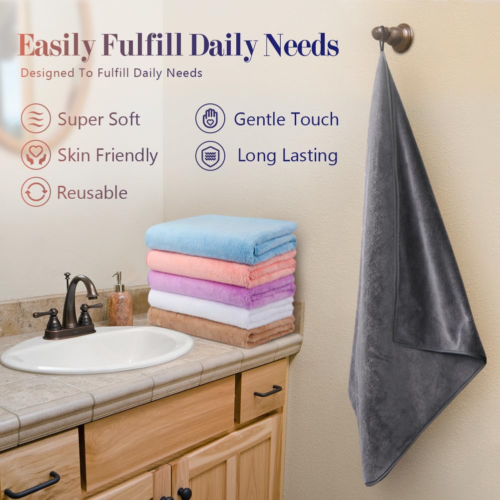 Orighty Bath Towels Pack Of 6(24'' X 48'') - Soft Feel, Highly Absorbent, Quick Drying For Body, Sport, Yoga, Spa, Fitness - Mul