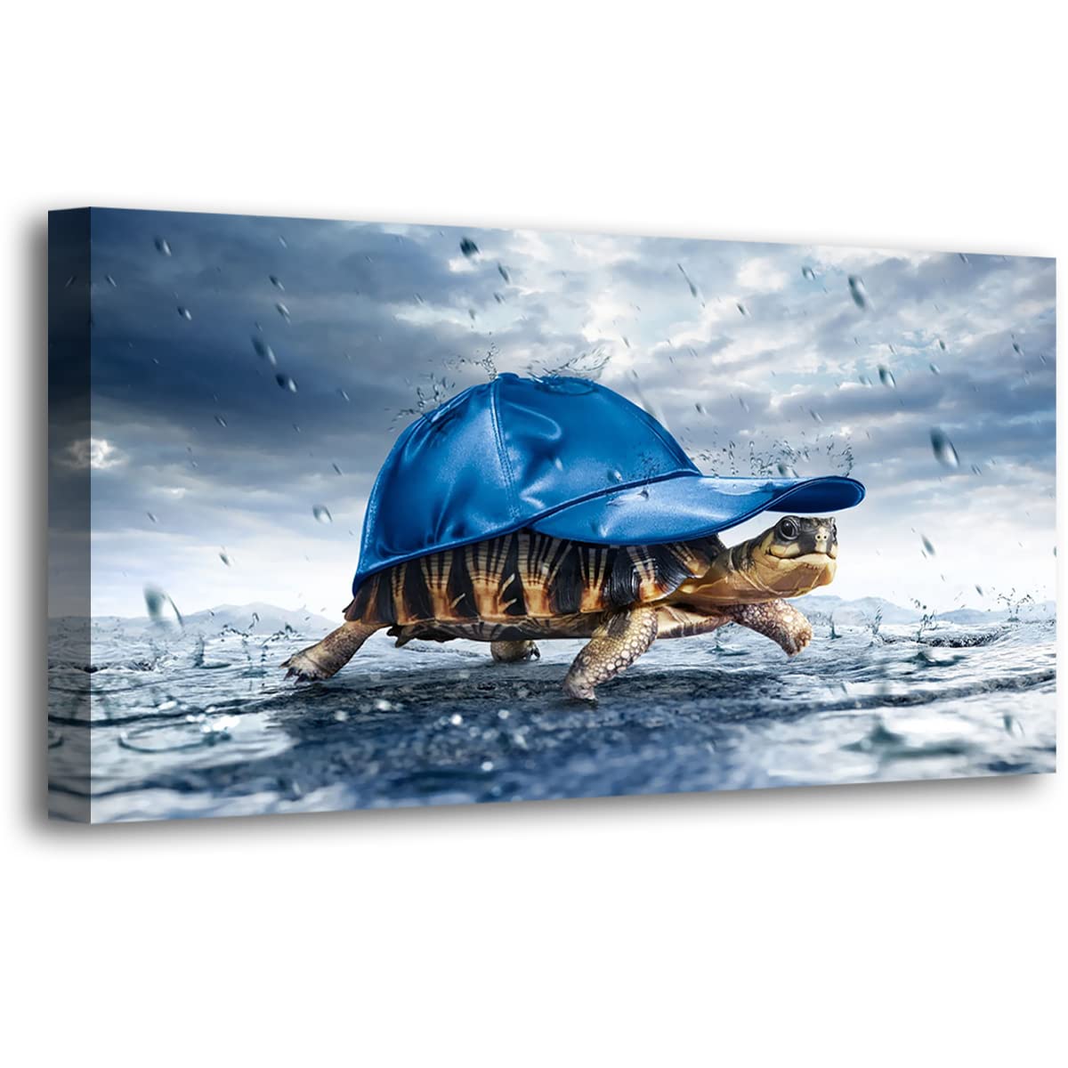 Lovely Sea Turtle Picture Canvas Wall Art For Bathroom Decor,Animal Canvas Print Paintings Artwork For Living Room Home Office K