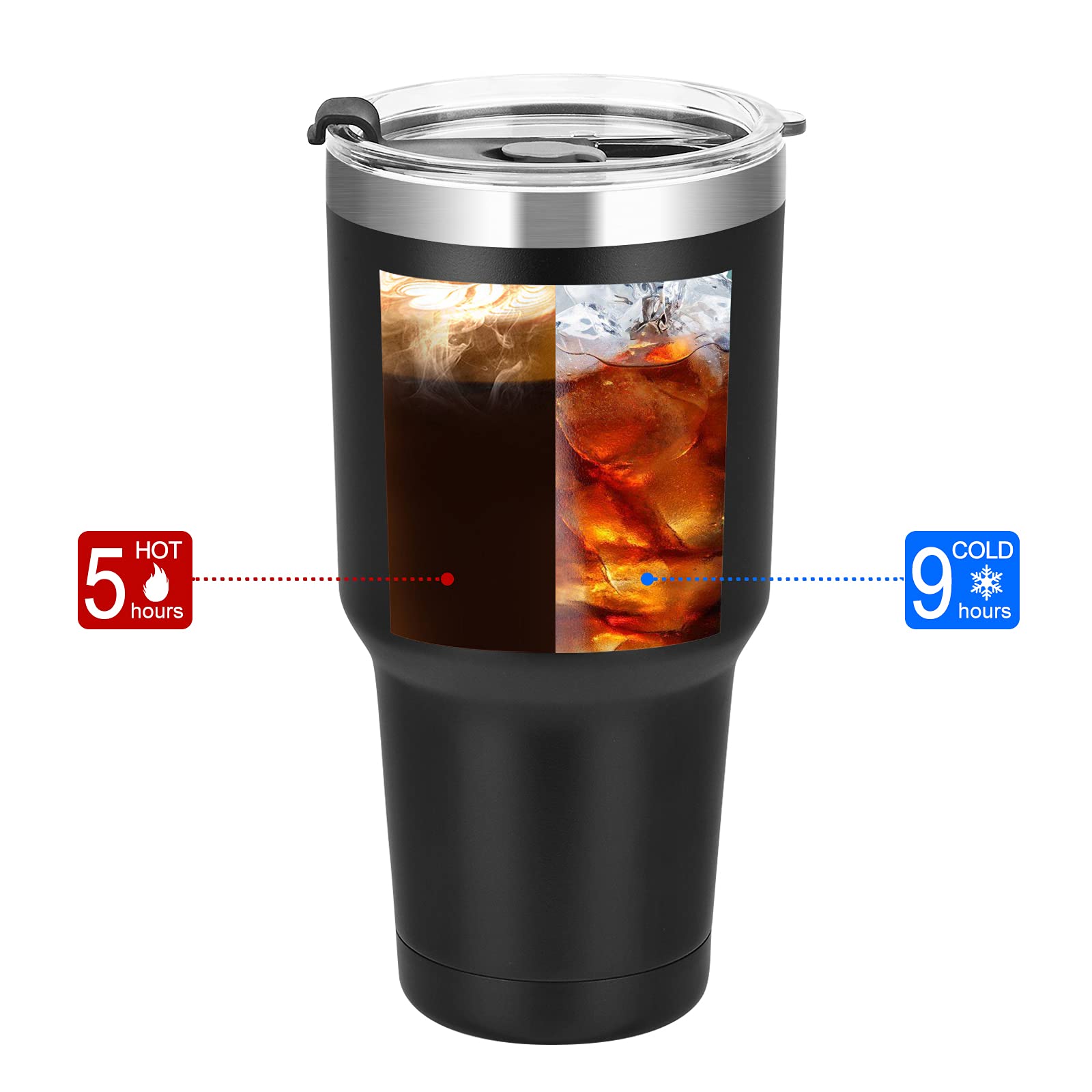 Lifecapido 30Oz Stainless Steel Tumbler, Insulated Coffee Tumbler Cup, Double Wall Vacuum Insulated Travel Tumbler With Lid And