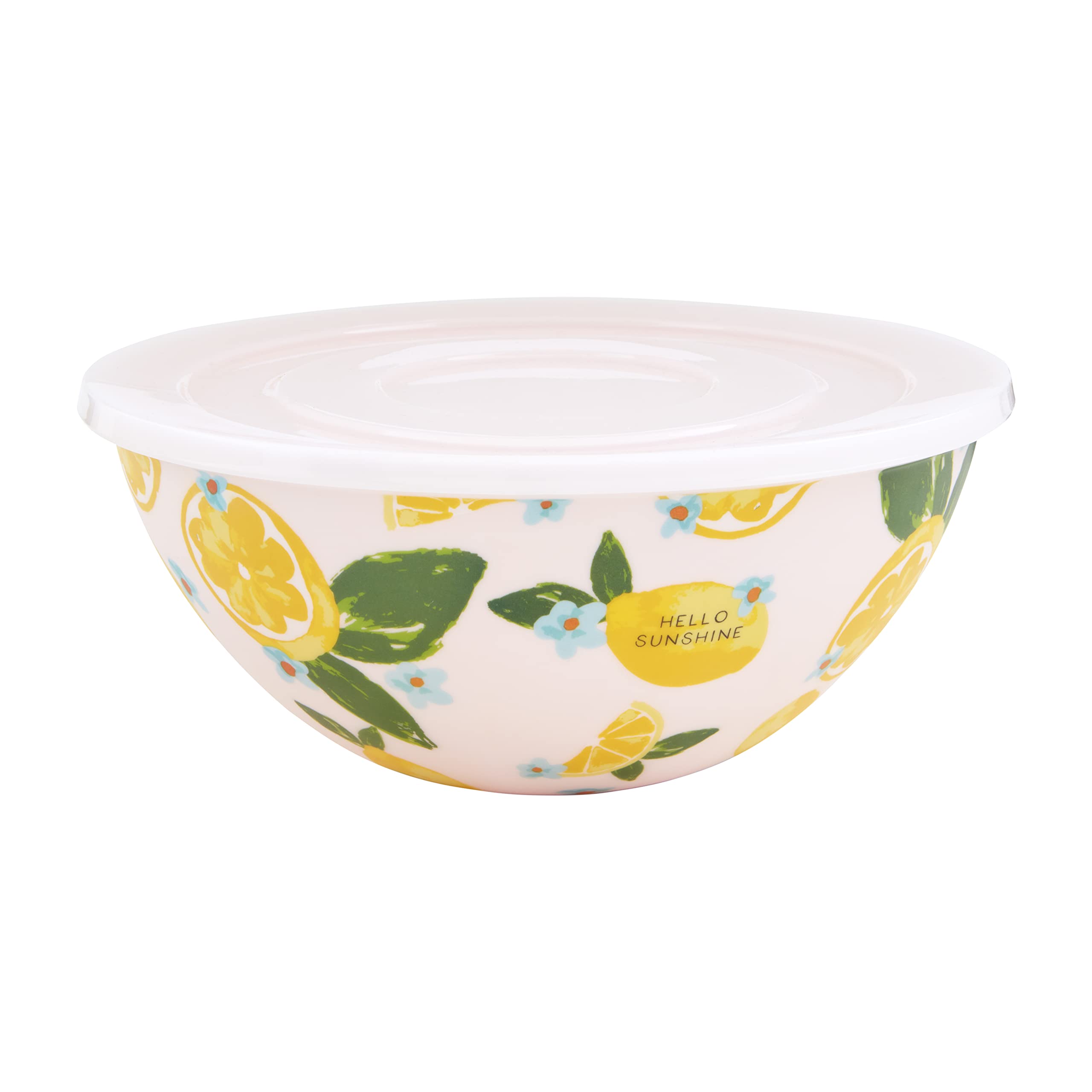Mud Pie Fruit Bowl With Lid Set, Small 3'' X 7 1/4'' Dia | Large 3 3/4'' X 8 1/2'' Dia, Blue