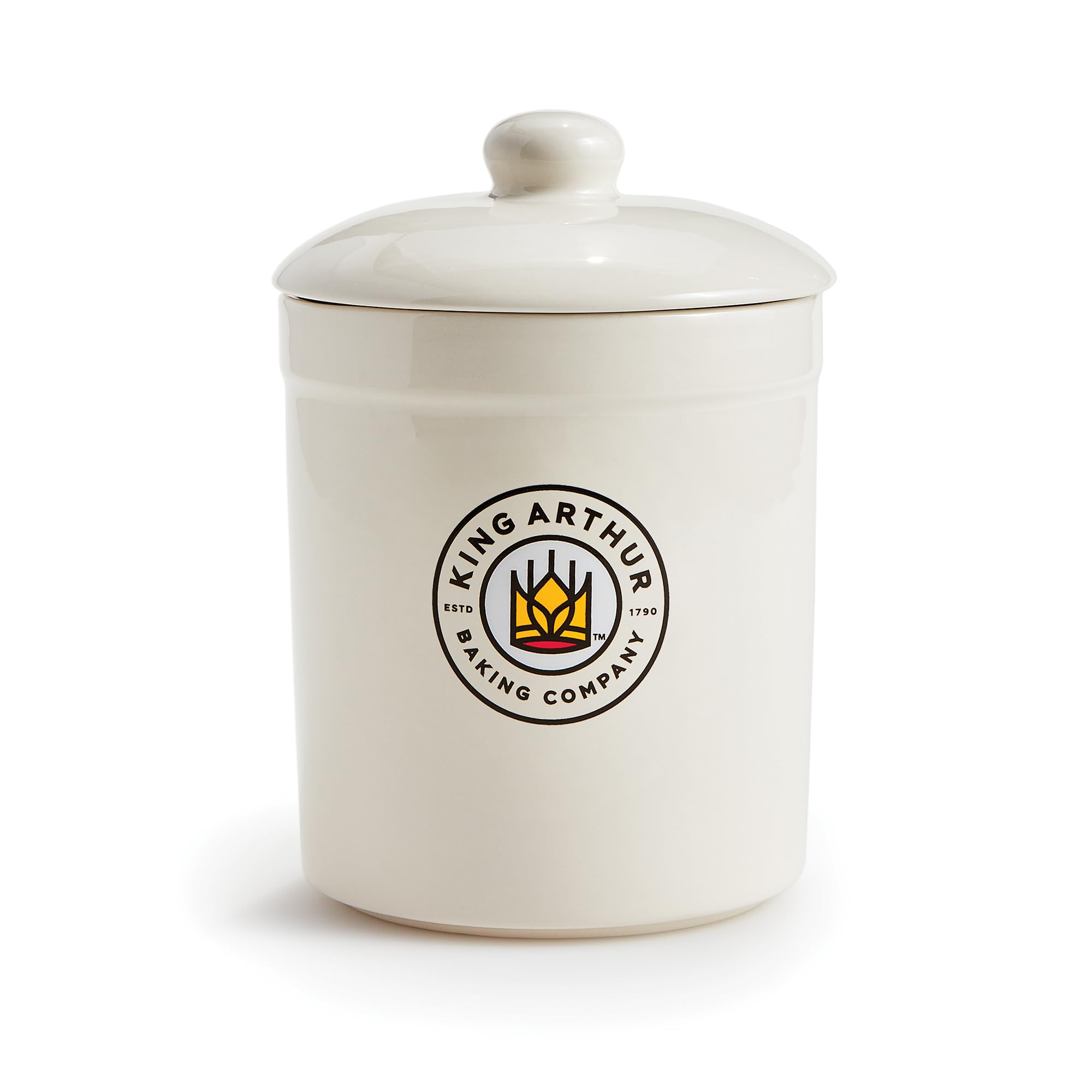 King Arthur Baking Company Classic Sourdough Storage Crock, Ceramic, Non-Reactive Glaze, 1-Quart Capacity