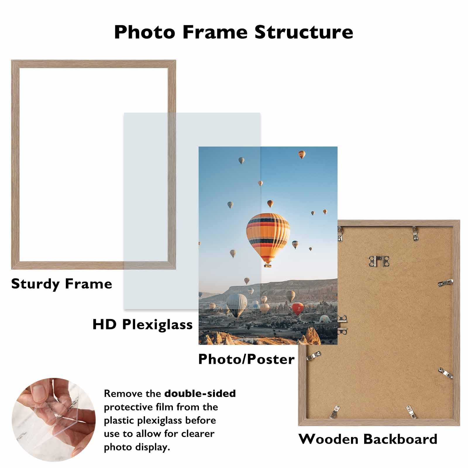JCJMY 20x27 Picture Frame for Puzzles Poster Photo Picture, Horizontal and Vertical Formats for Wall Hanging, 20 x 27 Wall Galle