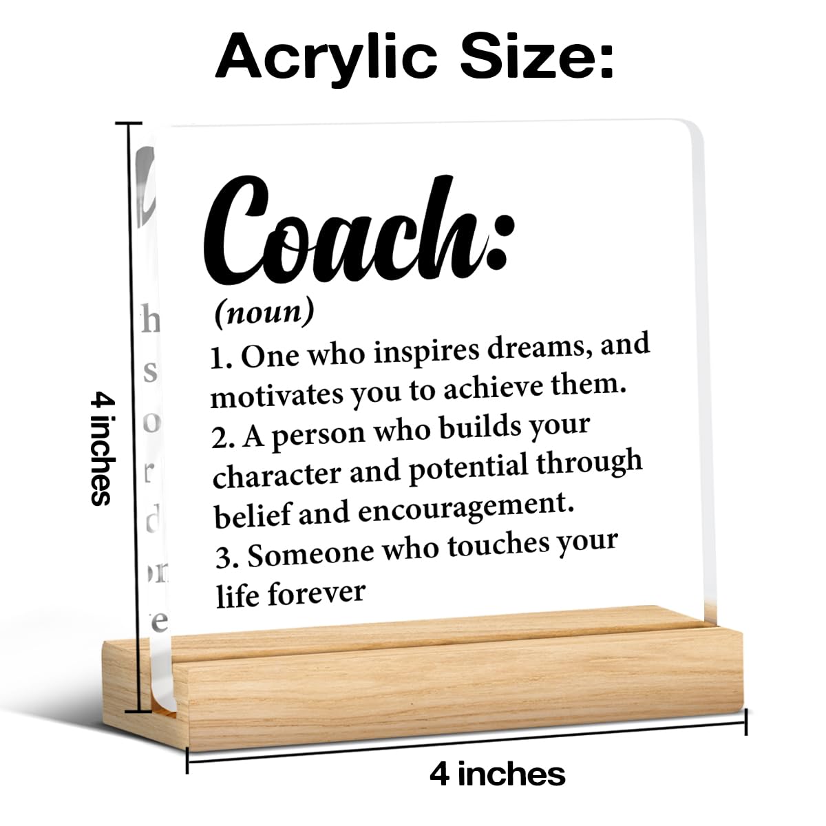 Thank You Coach Gifts for Women Men, Appreciation Gift for Coach Trainer Clear Acrylic Desk Decor Decorative Sign for Home Offic