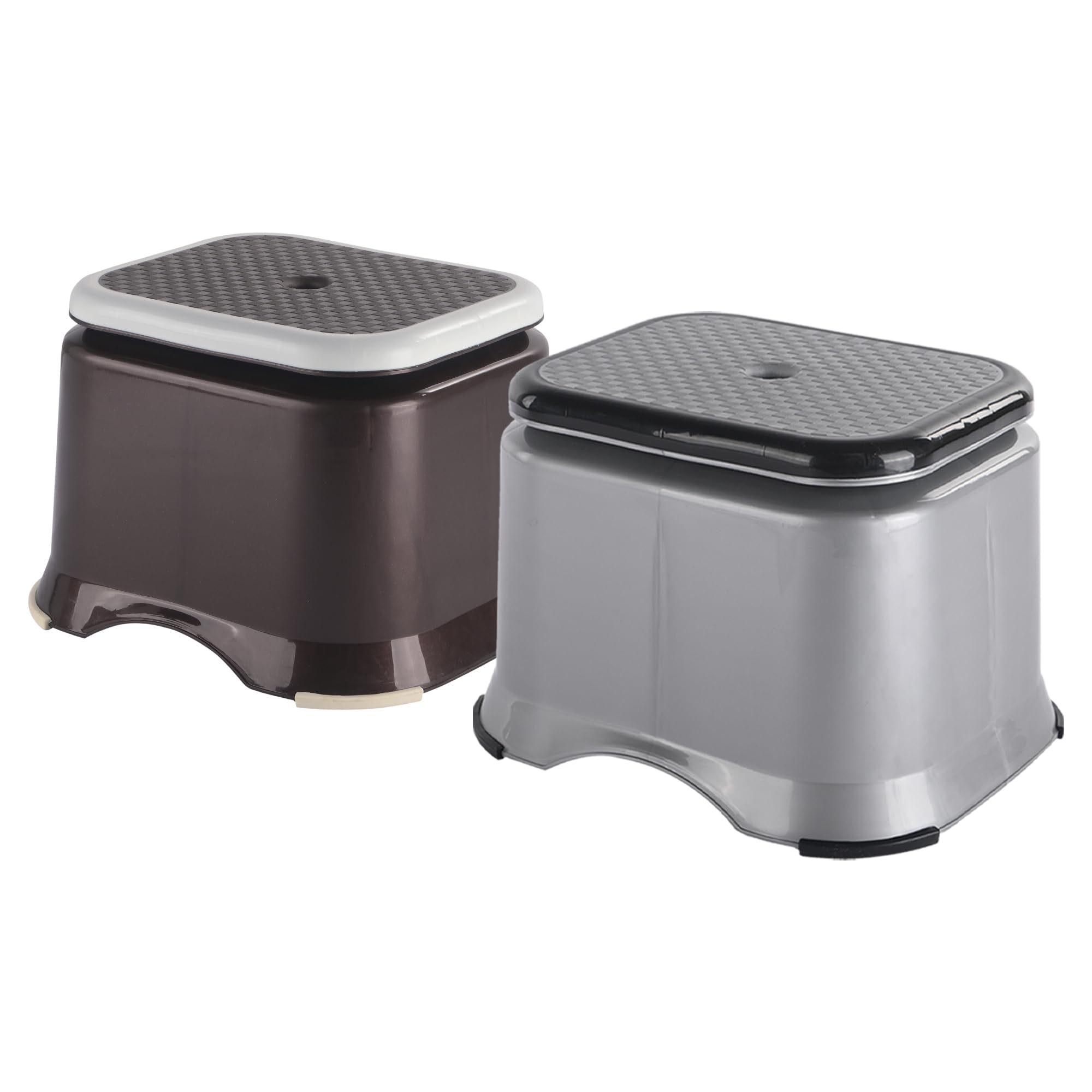 Kuber Industries Pack Of 2 Anti-Slip Bathroom Stool For Bathing | Comfortable Indoor & Outdoor Machiya For Sitting | Adults Bath