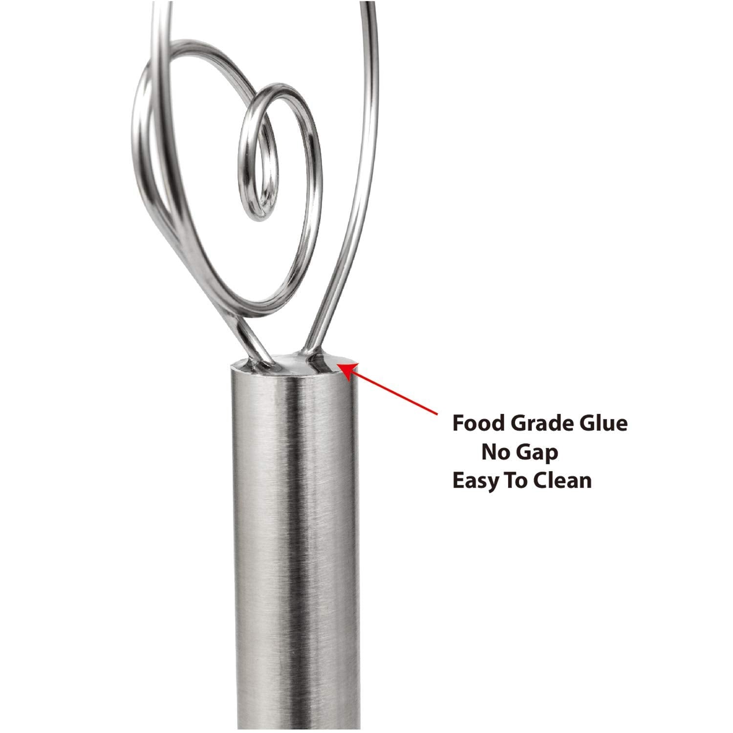 Jillmo Danish Dough Whisk, 12 Inch Stainless Steel Bread Whisk, 2 Pack