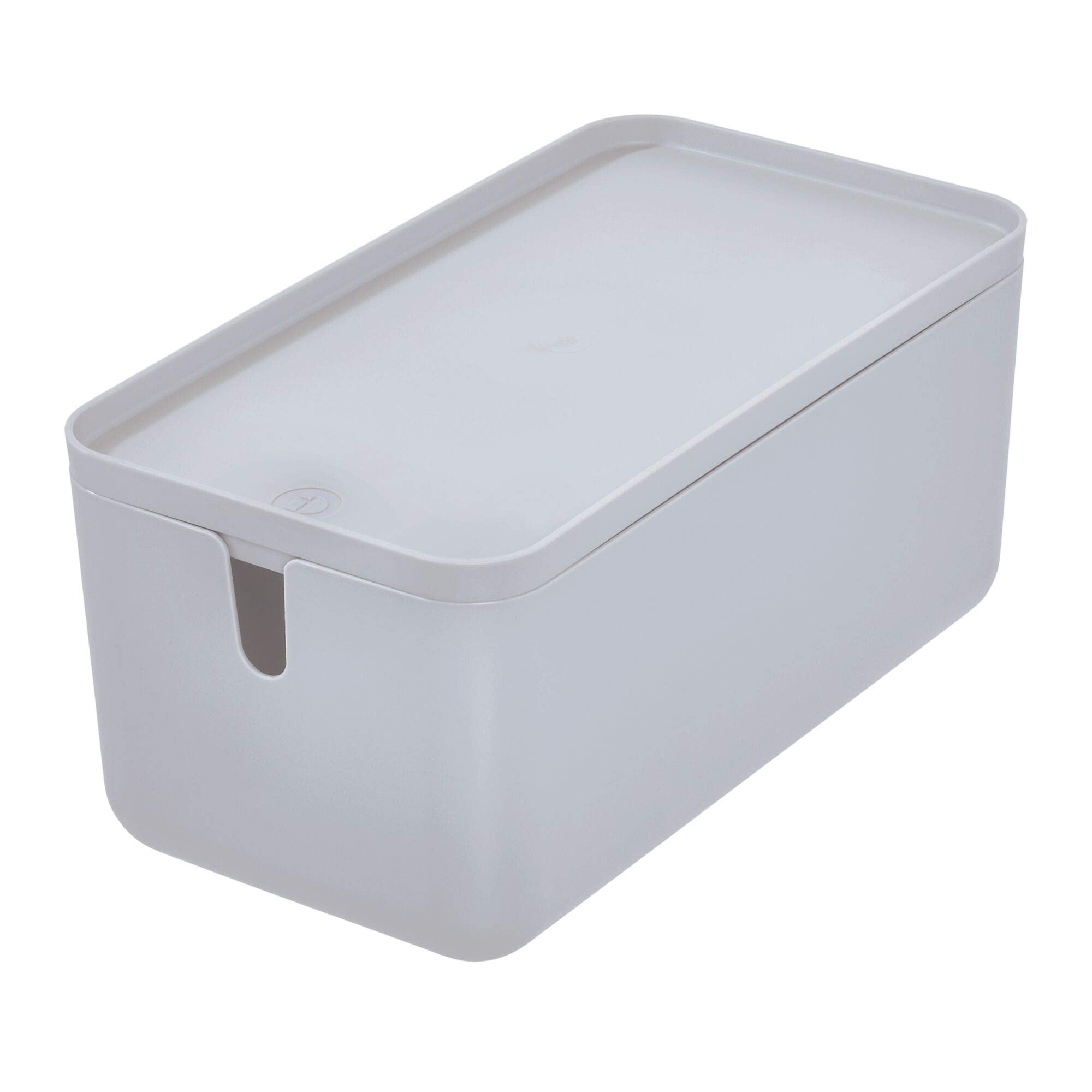 iDesign - 29843 BPA-Free Plastic Toilet Paper Stand and Bowl Brush Set, Storage Bin, Matte Gray