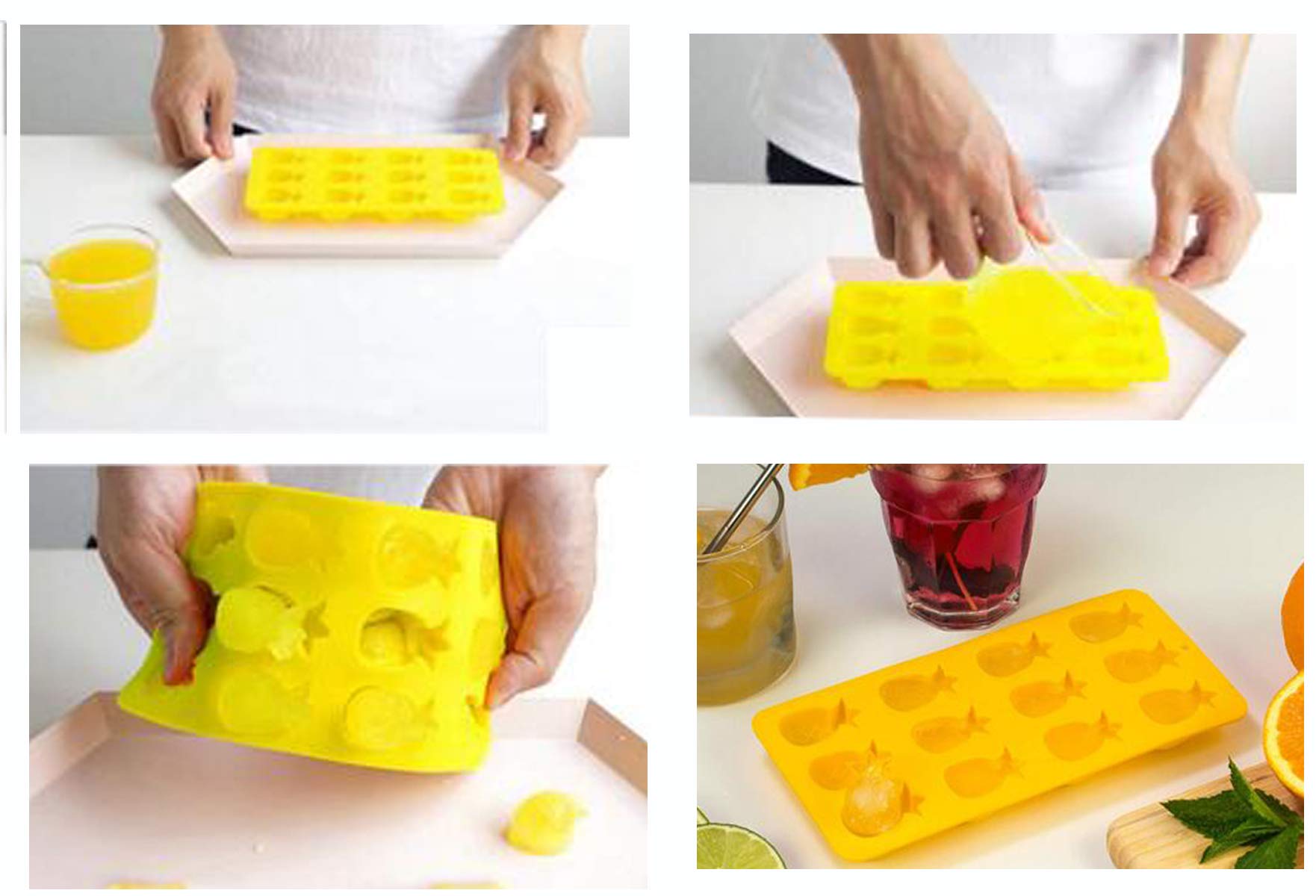 Krlifcsl Candy Molds Ice Cube Trays Chocolate Molds, Silicone Molds Including Cactus, Flamingo, Coconut Tree & Pineapple For Mak