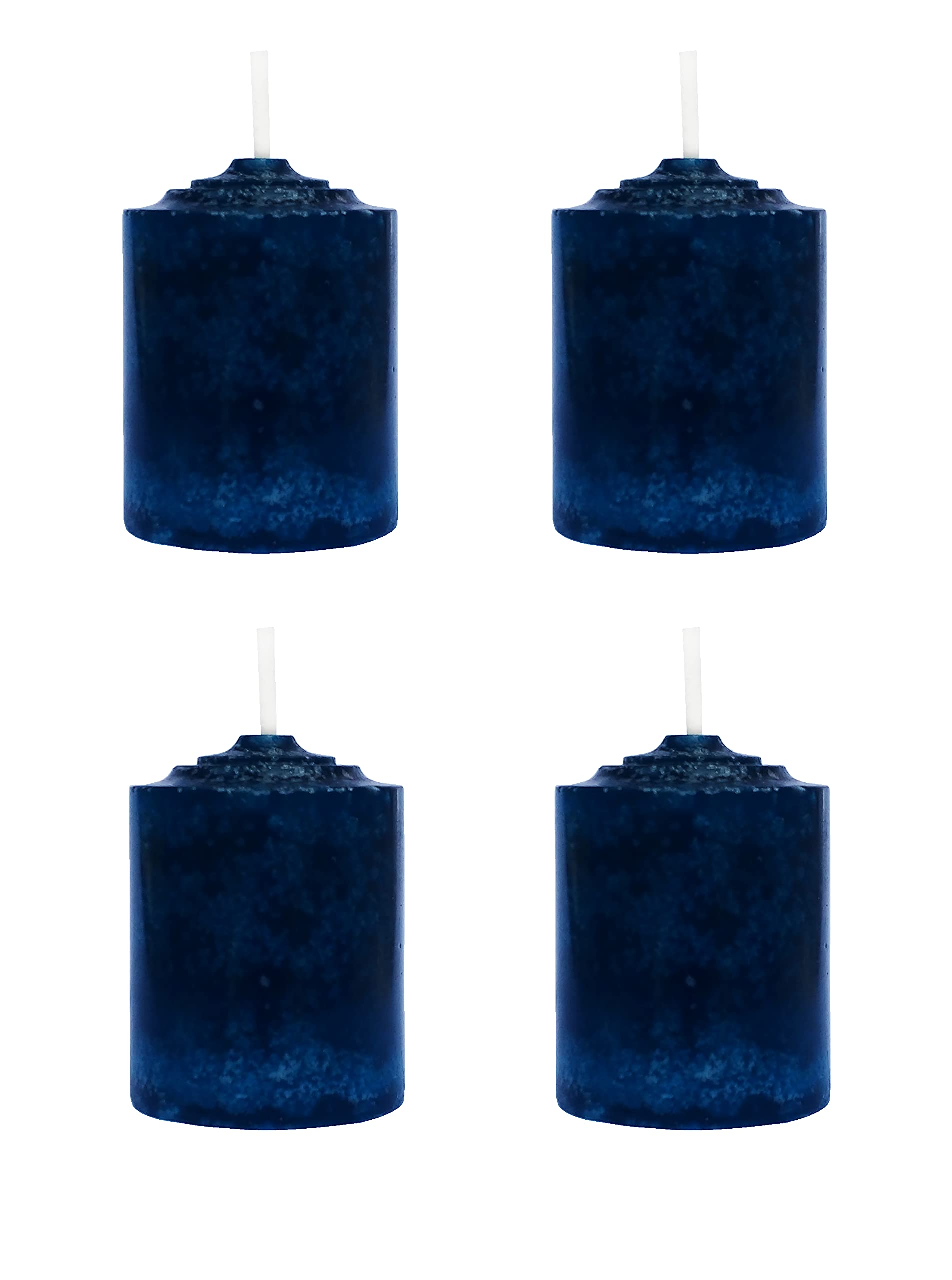 Pure Indian Candle Handpourd Forest Scented Dark Aqua Mottle Wax Votive Candle PIC0315 (Pack of 4 Pcs.) Burn Time 10 Hrs.