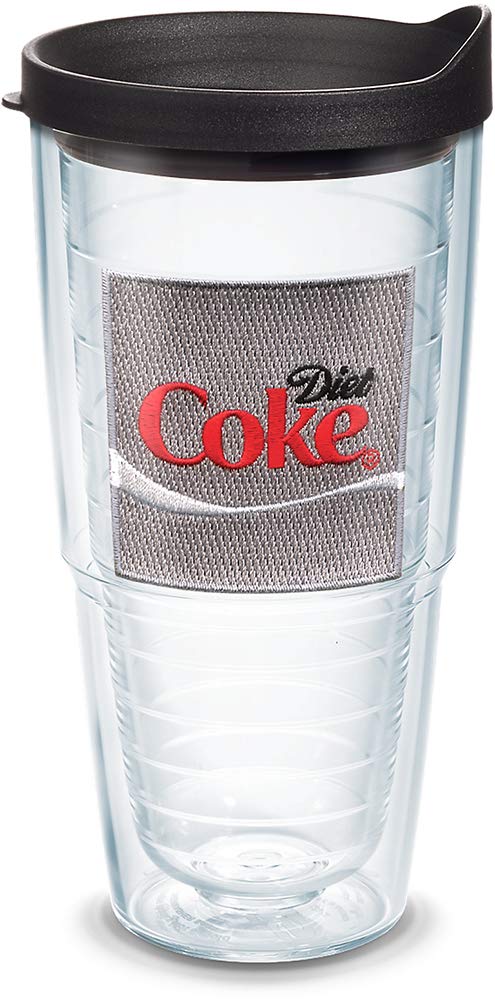 Tervis CocaCola  Diet Coke Insulated Tumbler with Emblem and Black Lid, 24oz, Clear