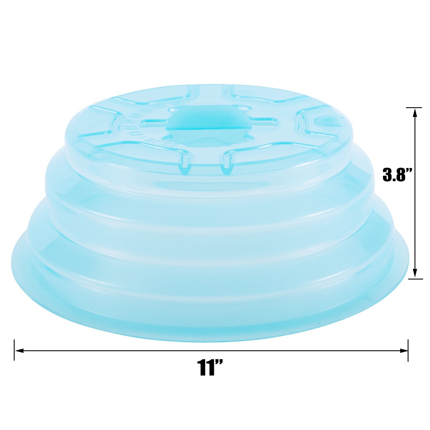 Kichwit Collapsible Silicone Microwave Plate Cover Splatter Guard, Dishwasher Safe & Bpa Free, 11   , Blue