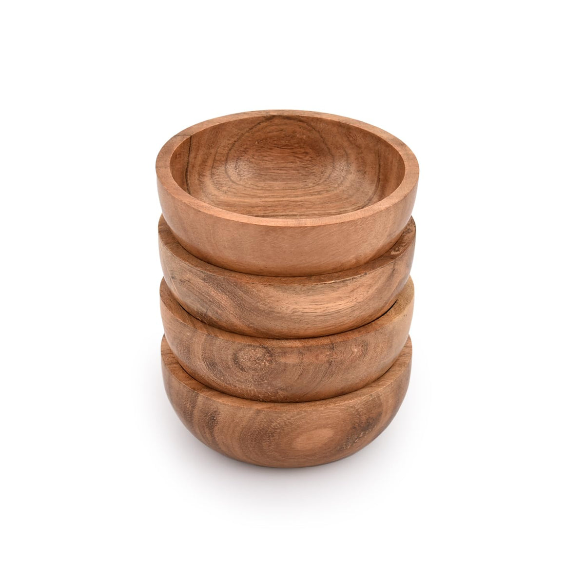 Samhita Acacia Wooden Small Bowl For Nuts, Candy, Appetizer, Snacks, Olive And Salsa | Dining D  Cor Absolute Beautiful (Set Of