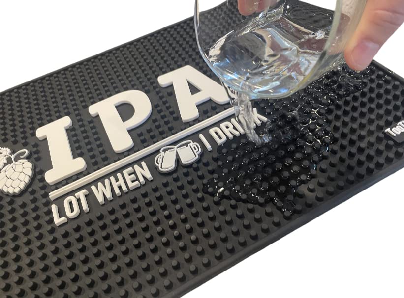 Ipa Lot When I Drink 17.7'' X 11.8'' Funny Bar Spill Mat Rail Countertop Accessory Home Pub Decor Slip Resistant Durable Thick B